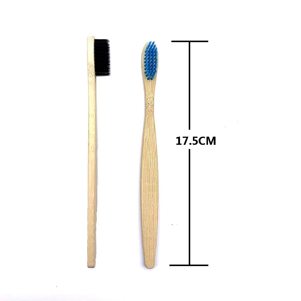 10 Pieces Bamboo Toothbrush in different colors with Soft Bristles