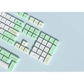 133 Keys Green Meow PBT Keycap Set XDA Profile Sublimation Keycaps for Mechanical Keyboards