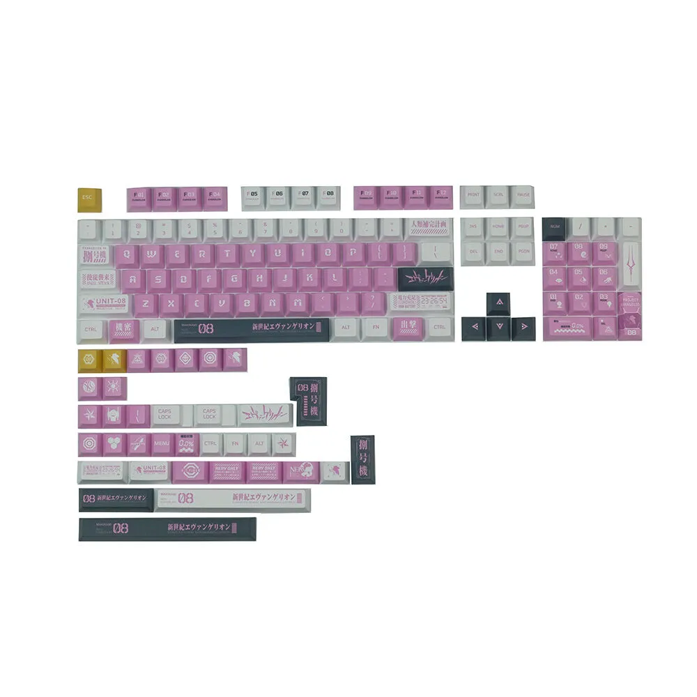 140 Keys EVA Keycap Set Cherry Profile PBT Five-Sided Sublimation Custom Keycaps for Mechanical Keyboards