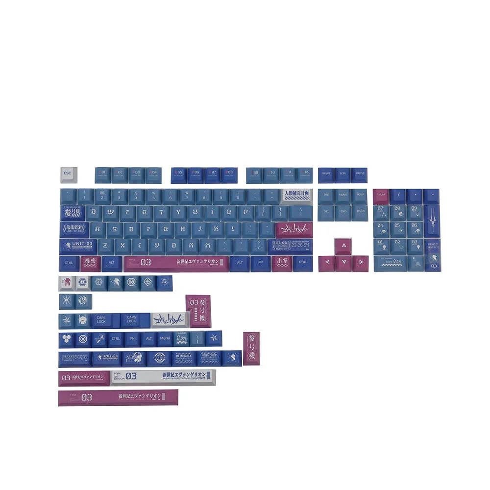 140 Keys EVA Keycap Set Cherry Profile PBT Five-Sided Sublimation Custom Keycaps for Mechanical Keyboards