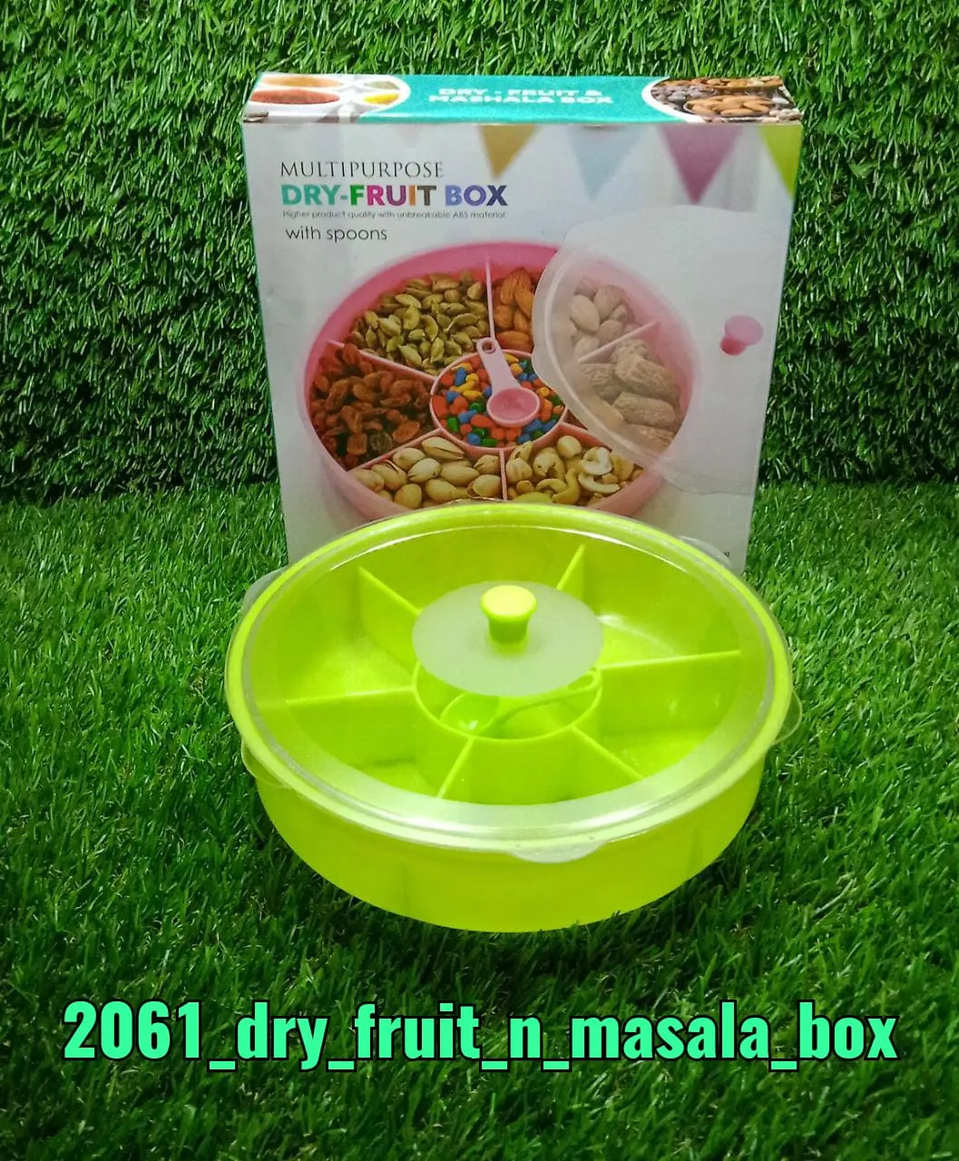 2061 Multipurpose Dry-fruit and masala box with single spoon.