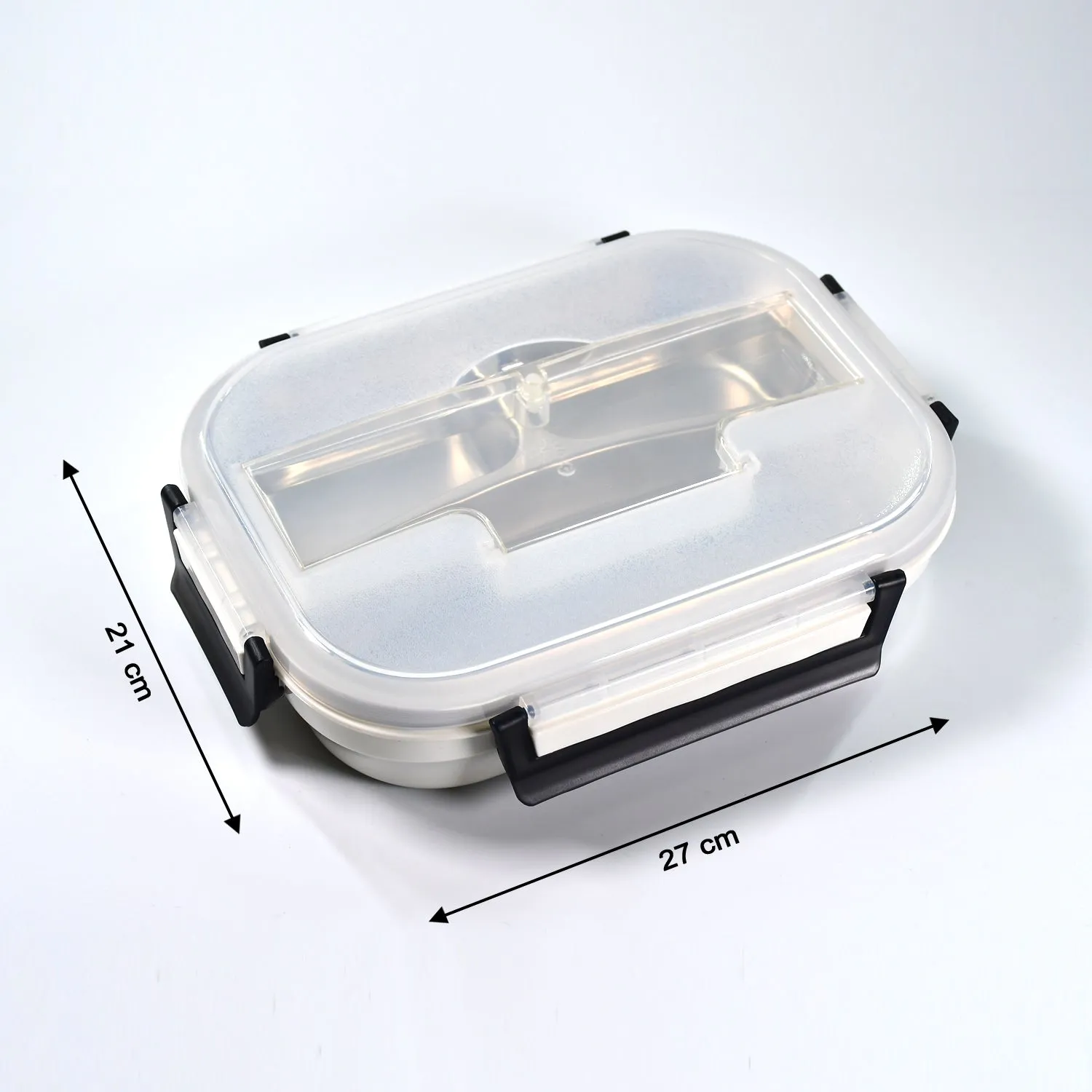 2977 Lunch Box for Kids and adults, Stainless Steel Lunch Box with 3 Compartments With spoon slot.