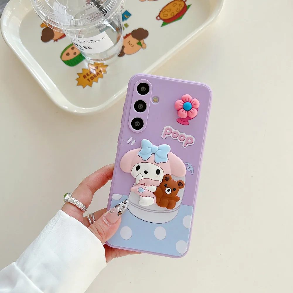 3D Spin Flower Silicone Soft Phone Case - iPhone 13