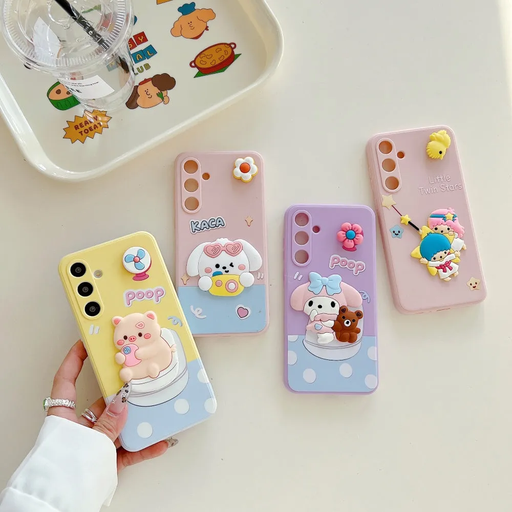 3D Spin Flower Silicone Soft Phone Case - iPhone 13