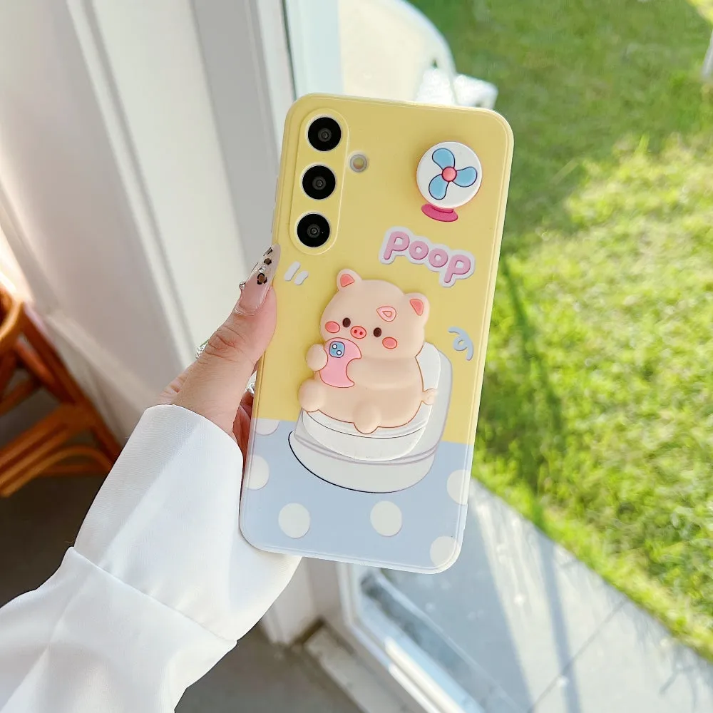 3D Spin Flower Silicone Soft Phone Case - Mi A3