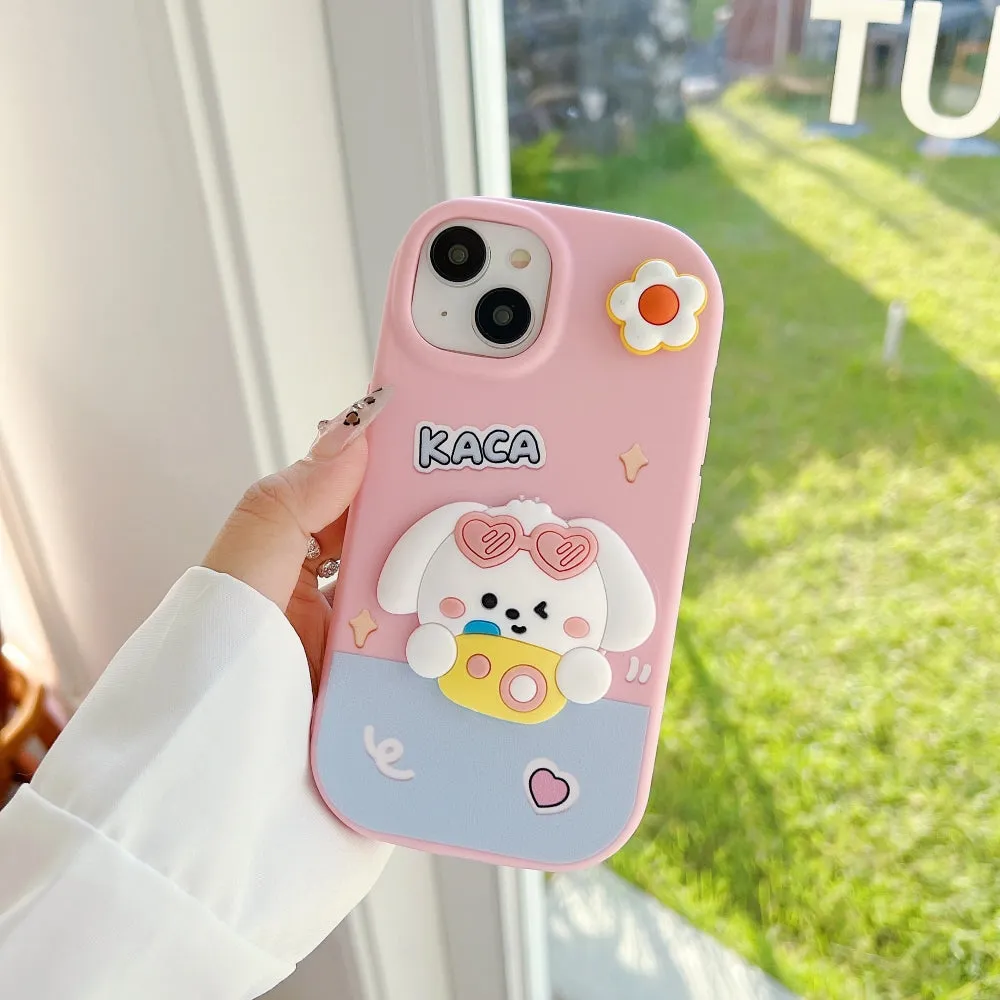 3D Spin Flower Silicone Soft Phone Case - Mi A3