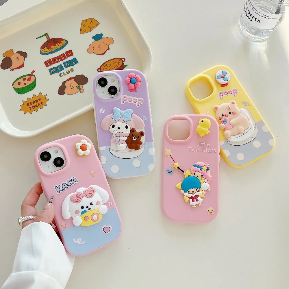 3D Spin Flower Silicone Soft Phone Case - Mi A3