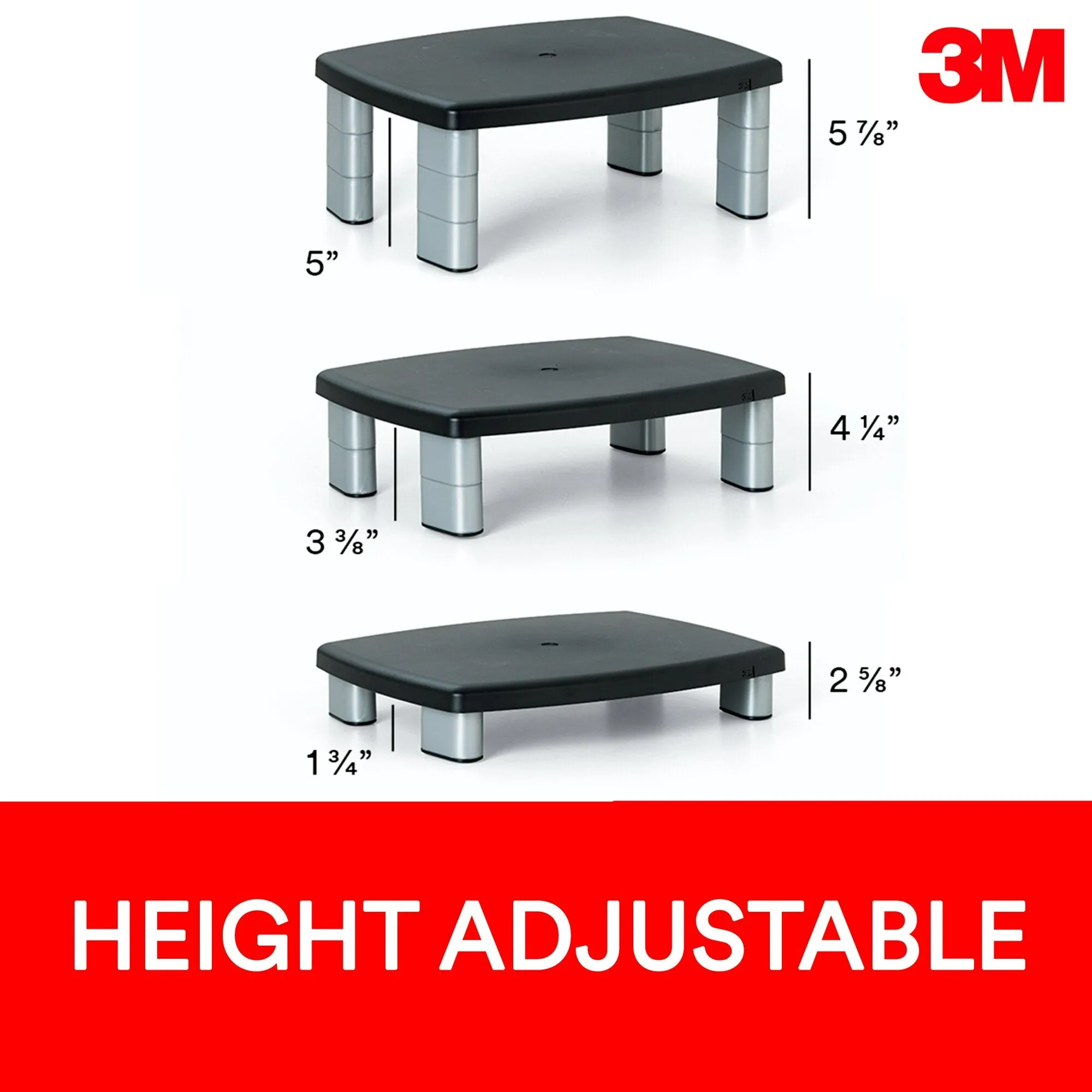 3M Adjustable Monitor Stand MS80B