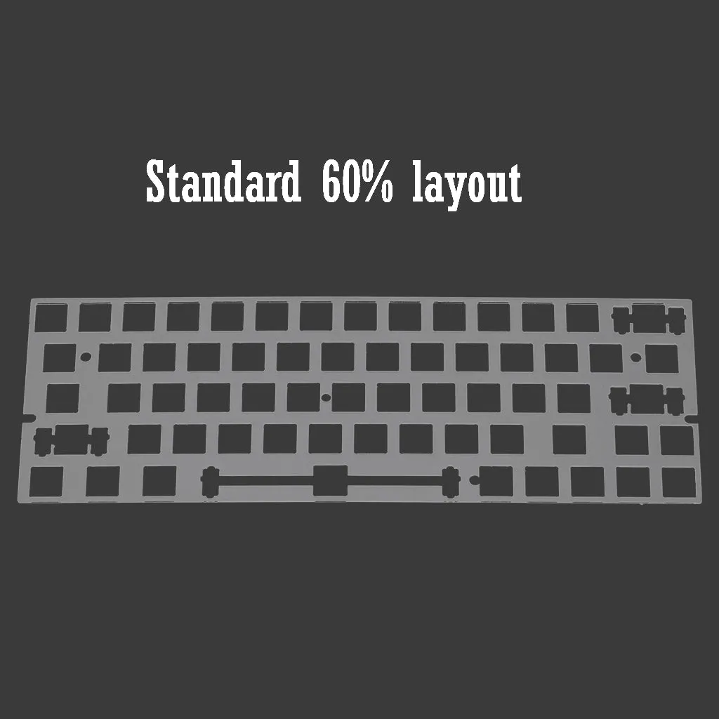 60% PC Plastic Mechanical Keyboard Plate 1,5mm thickness support xd60 xd64 gh60 BM60 ISO with arrow key Transparent Clear color