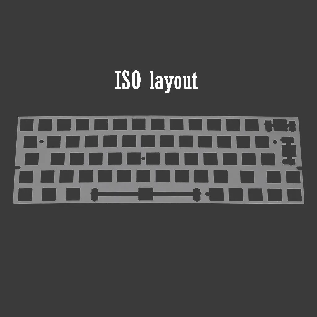 60% PC Plastic Mechanical Keyboard Plate 1,5mm thickness support xd60 xd64 gh60 BM60 ISO with arrow key Transparent Clear color