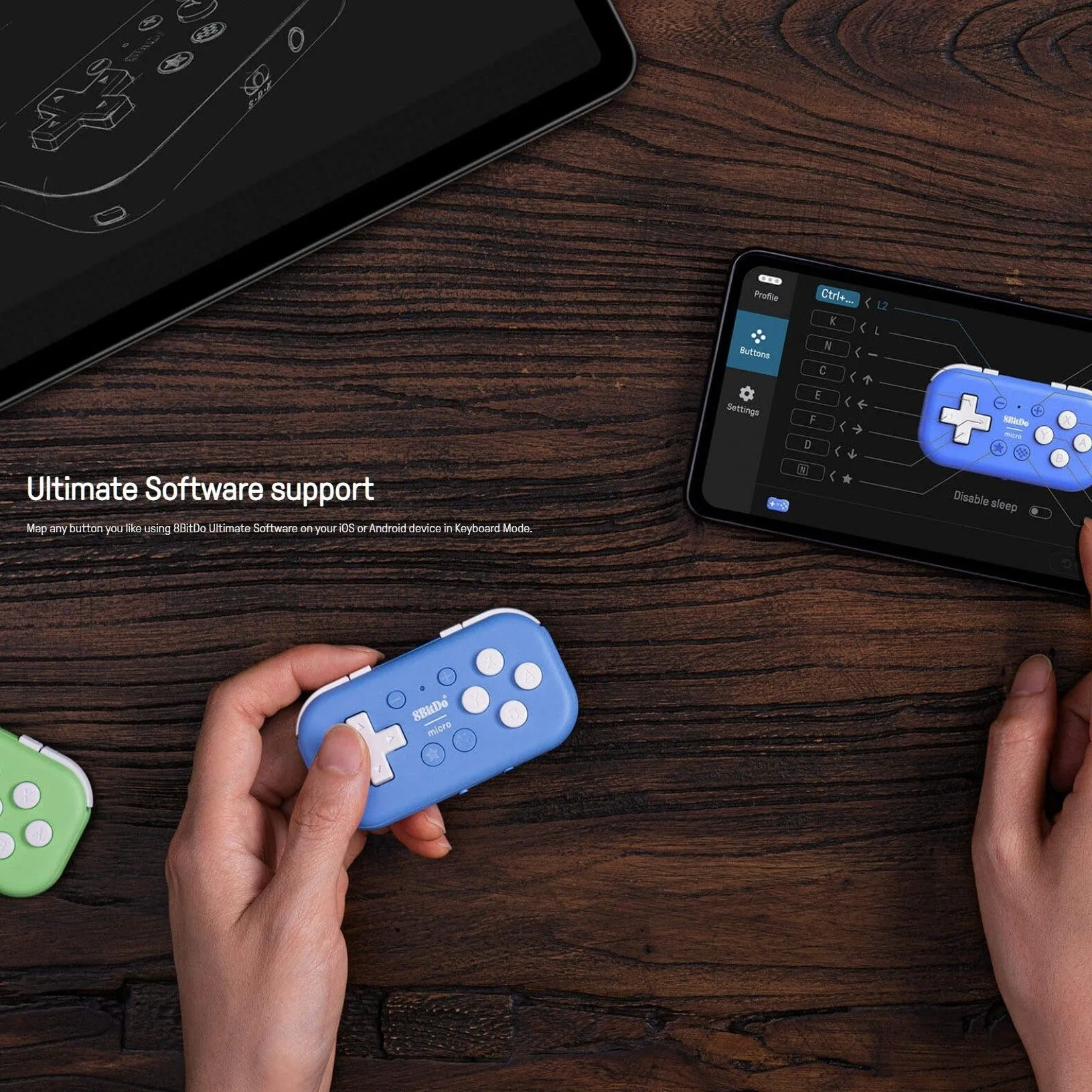 8BitDo Micro Bluetooth Gamepad: For Switch, Pi, Win, iOS, macOS, Android