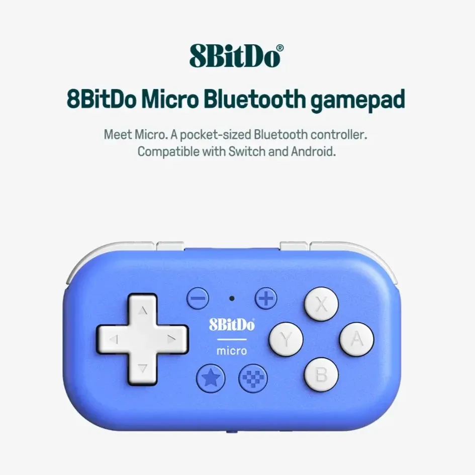 8BitDo Micro Bluetooth Gamepad: For Switch, Pi, Win, iOS, macOS, Android