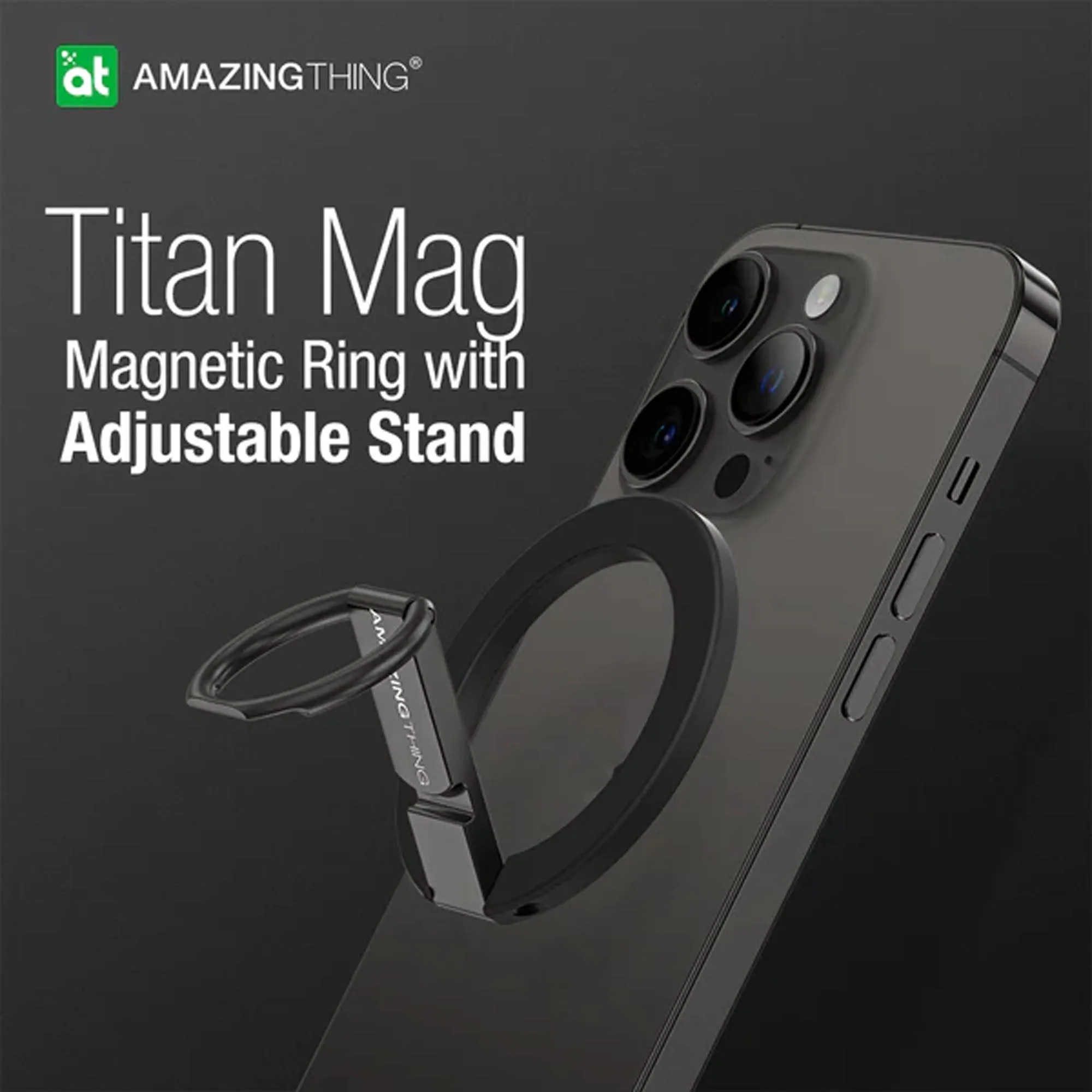 Amazingthing Titan Mag Magnetic Grip with Adjustable Stand - Space Gray (Barcode : 4892878077613 )