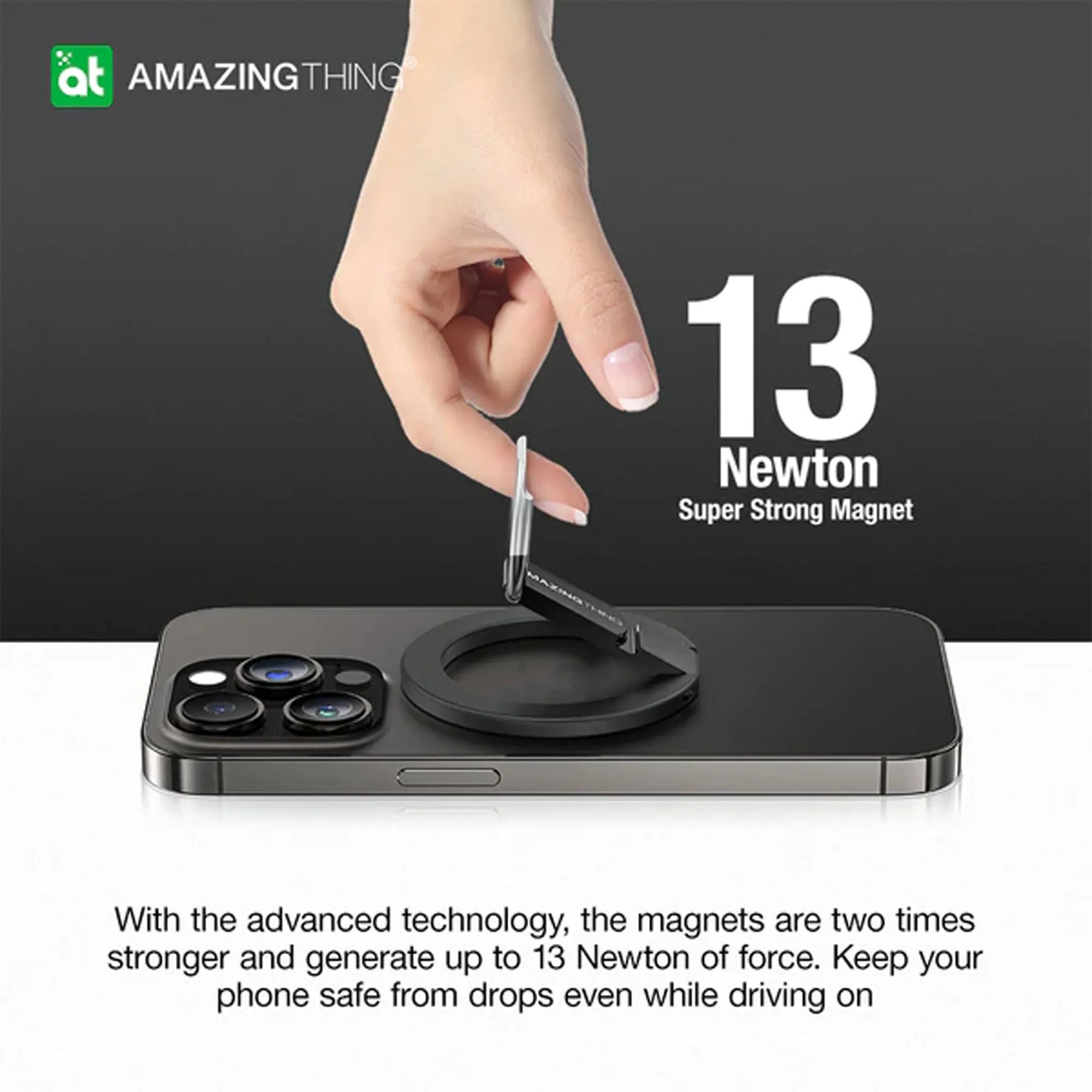 Amazingthing Titan Mag Magnetic Grip with Adjustable Stand - Space Gray (Barcode : 4892878077613 )