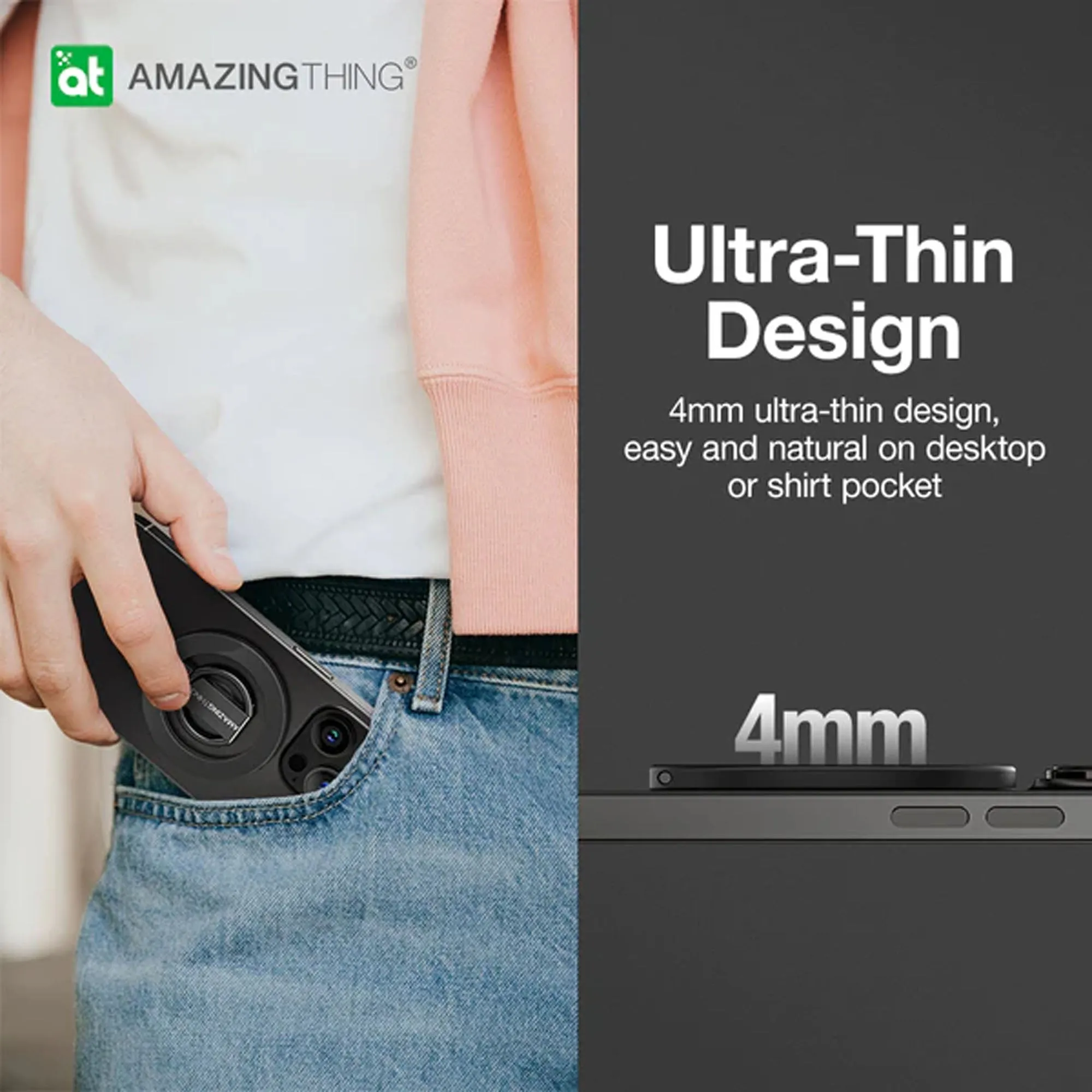 Amazingthing Titan Mag Magnetic Grip with Adjustable Stand - Space Gray (Barcode : 4892878077613 )