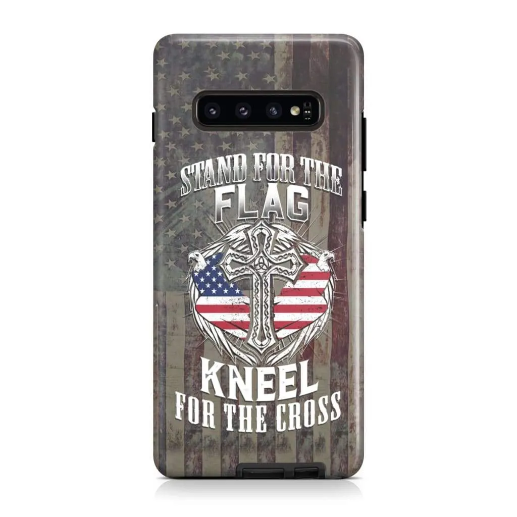 American Flag Stand For The Flag And Kneel For The Cross Phone Case - Christian Phone Cases