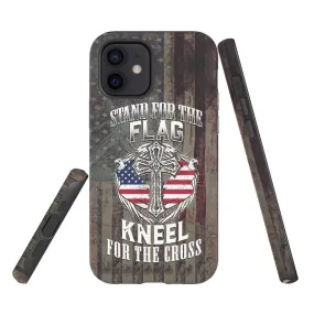 American Flag Stand For The Flag And Kneel For The Cross Phone Case - Christian Phone Cases