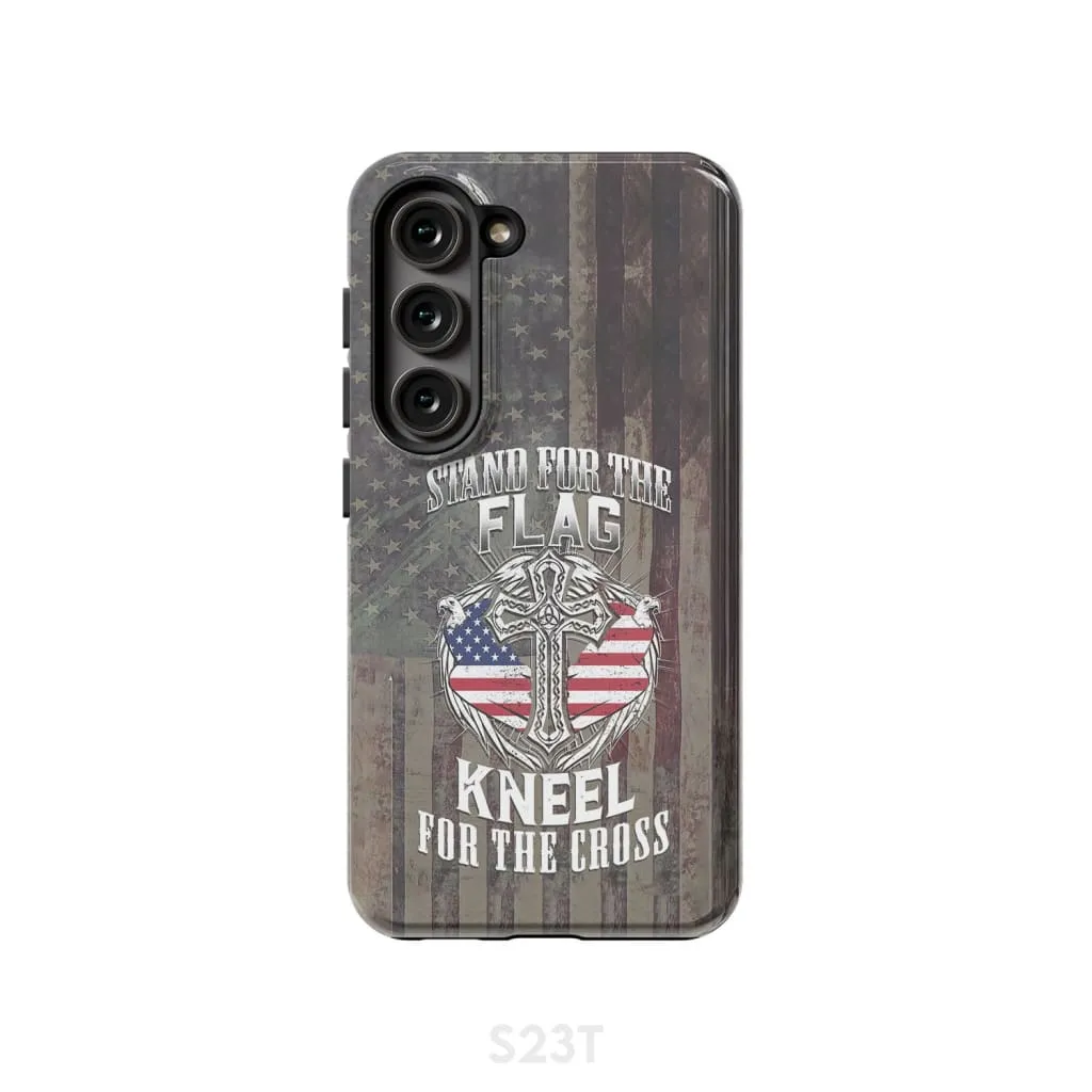 American Flag Stand For The Flag And Kneel For The Cross Phone Case - Christian Phone Cases