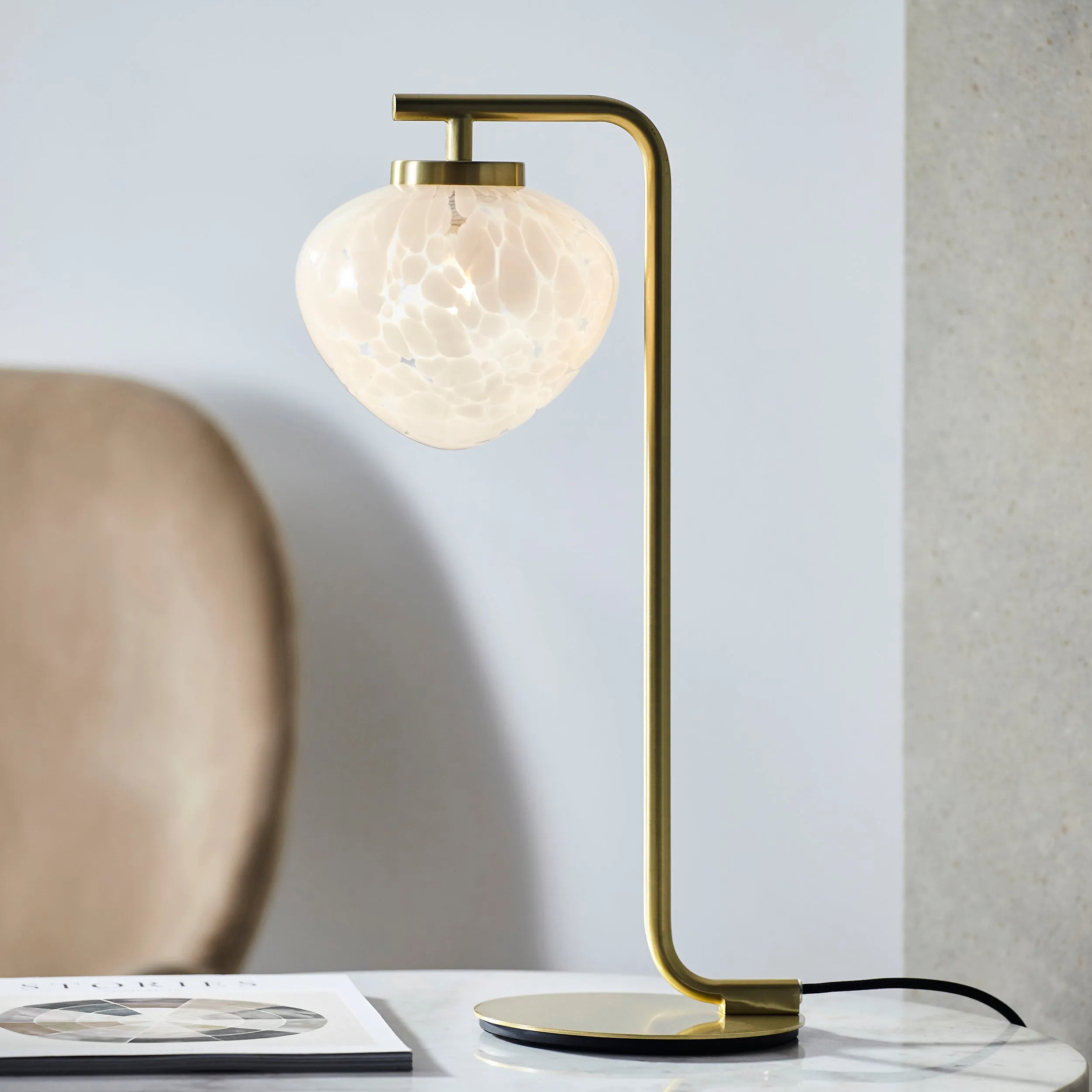 Amos Confetti Table Lamp Satin Brass