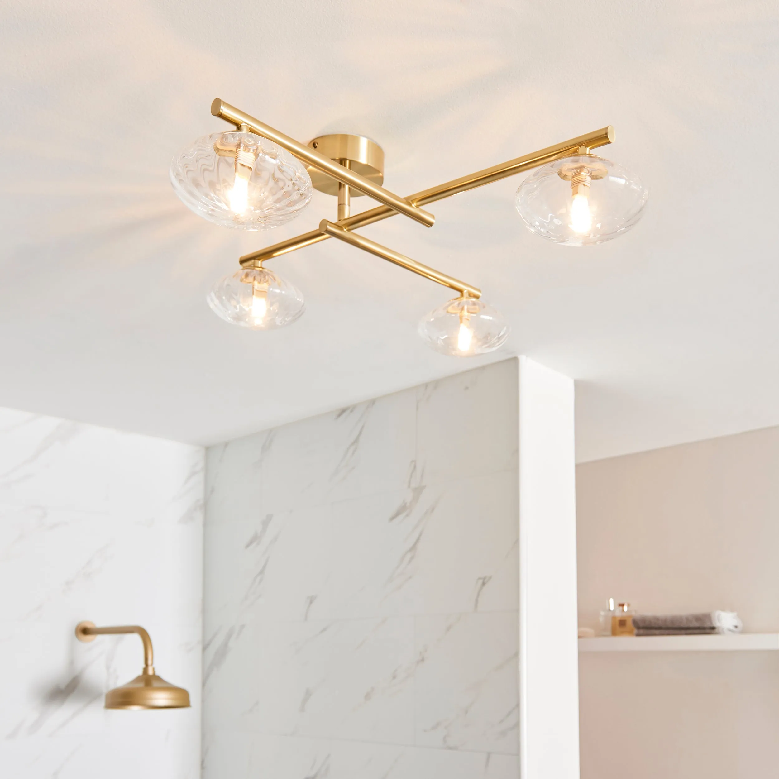 Amos Kuiper Bathroom Ceiling Light Satin Brass