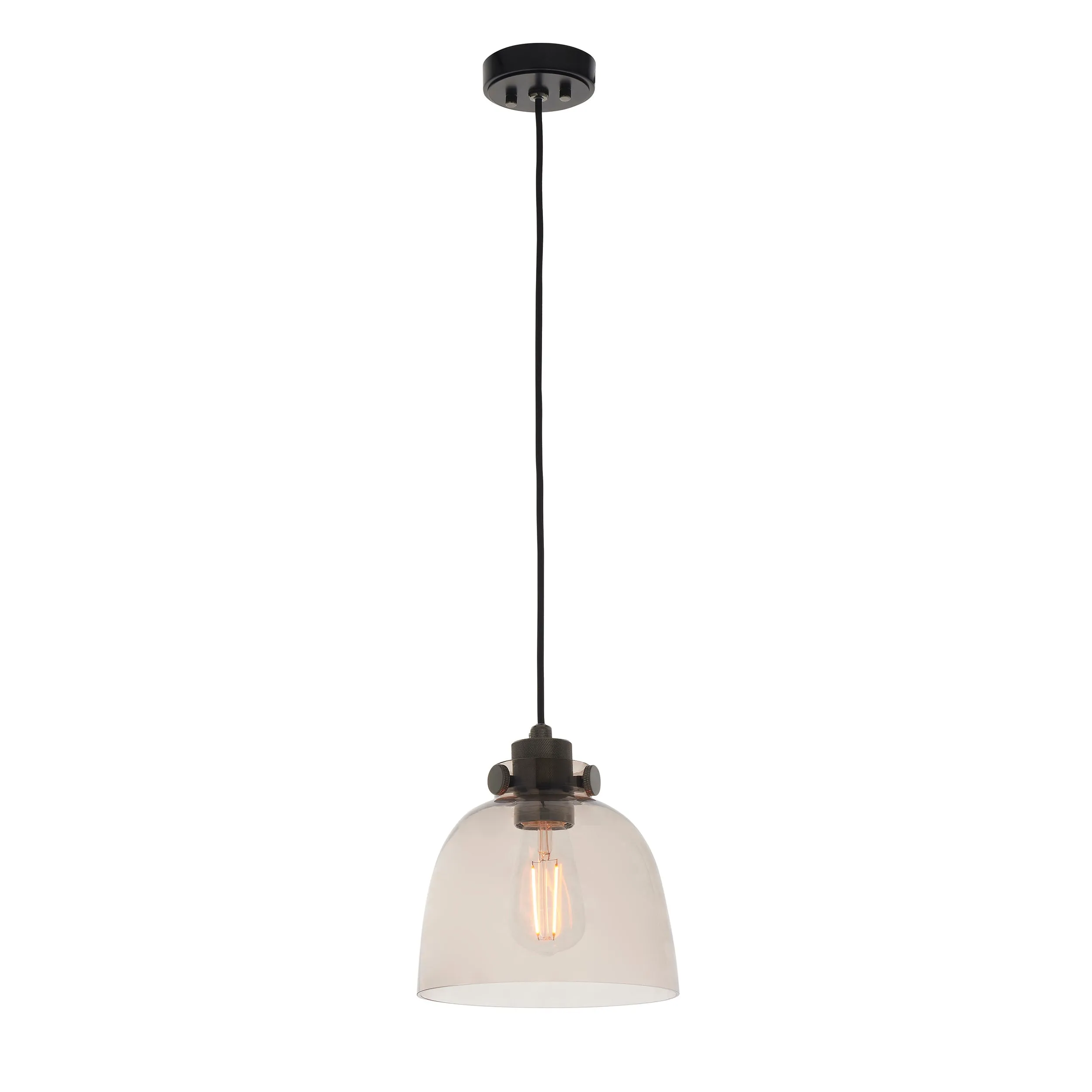 Amos Soho Pendant Smokey Grey Tinted Glass