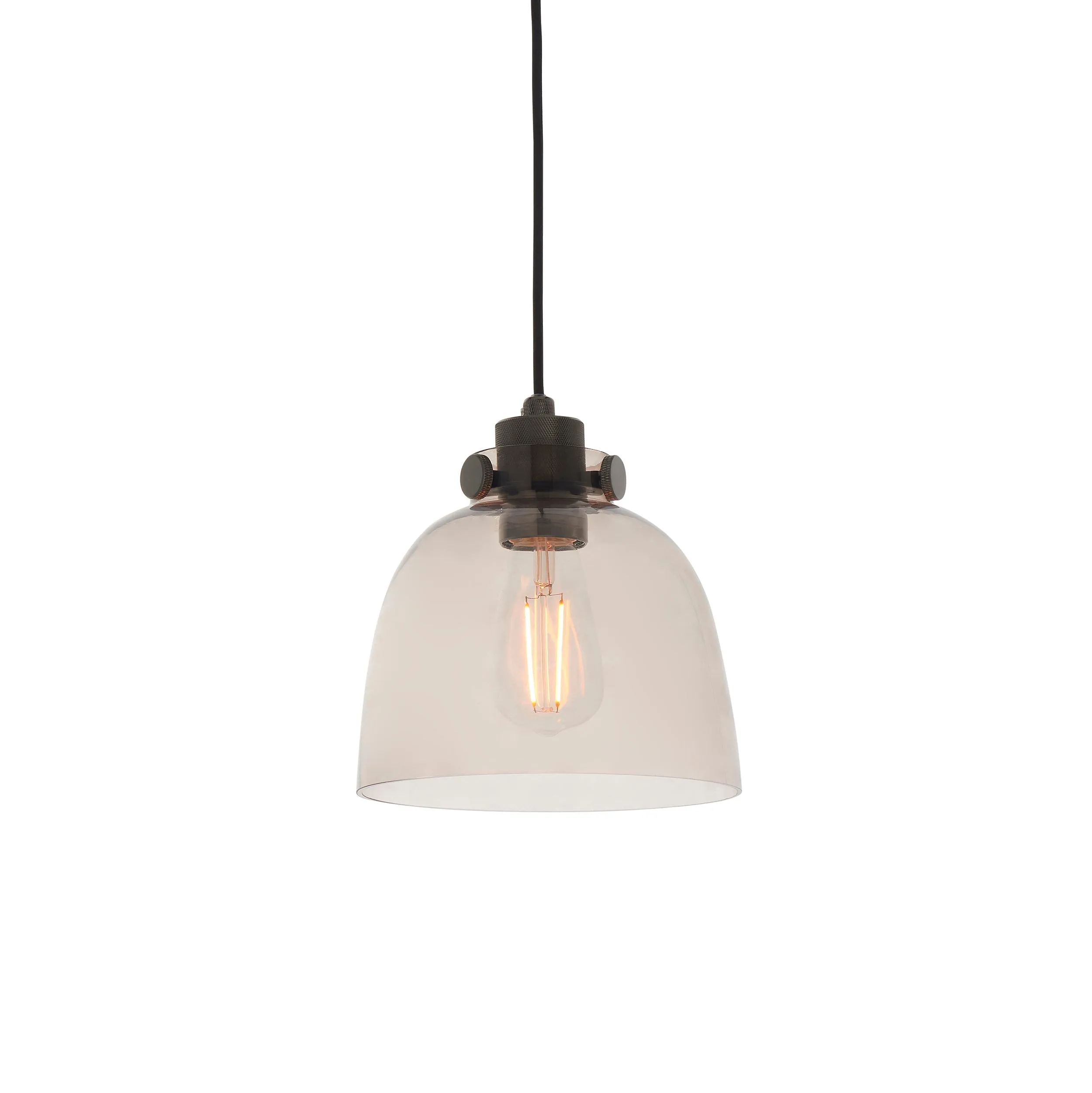 Amos Soho Pendant Smokey Grey Tinted Glass