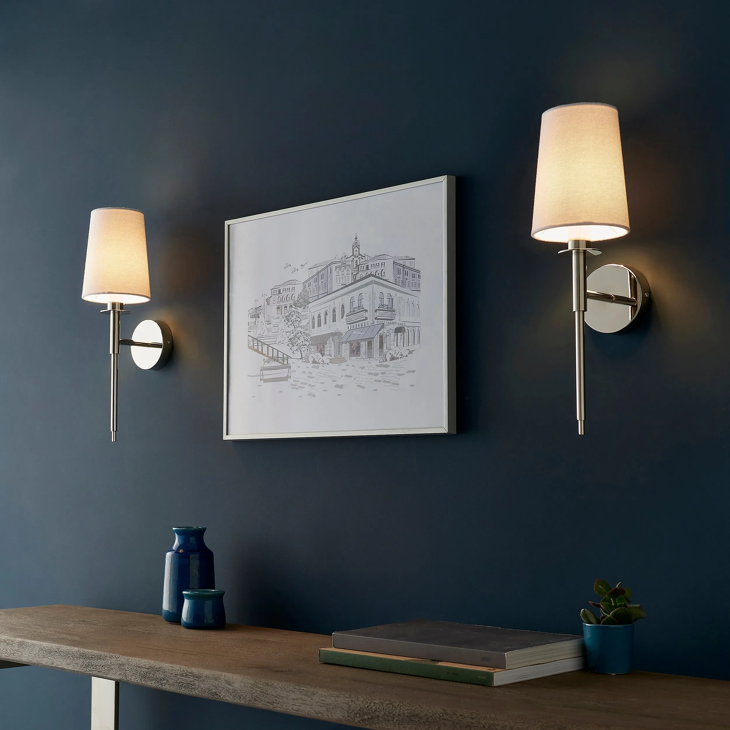 Amos Westminster Wall light Bright Nickel