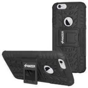 Amzer Hybrid Warrior iPhone 6 Case - Black- Black