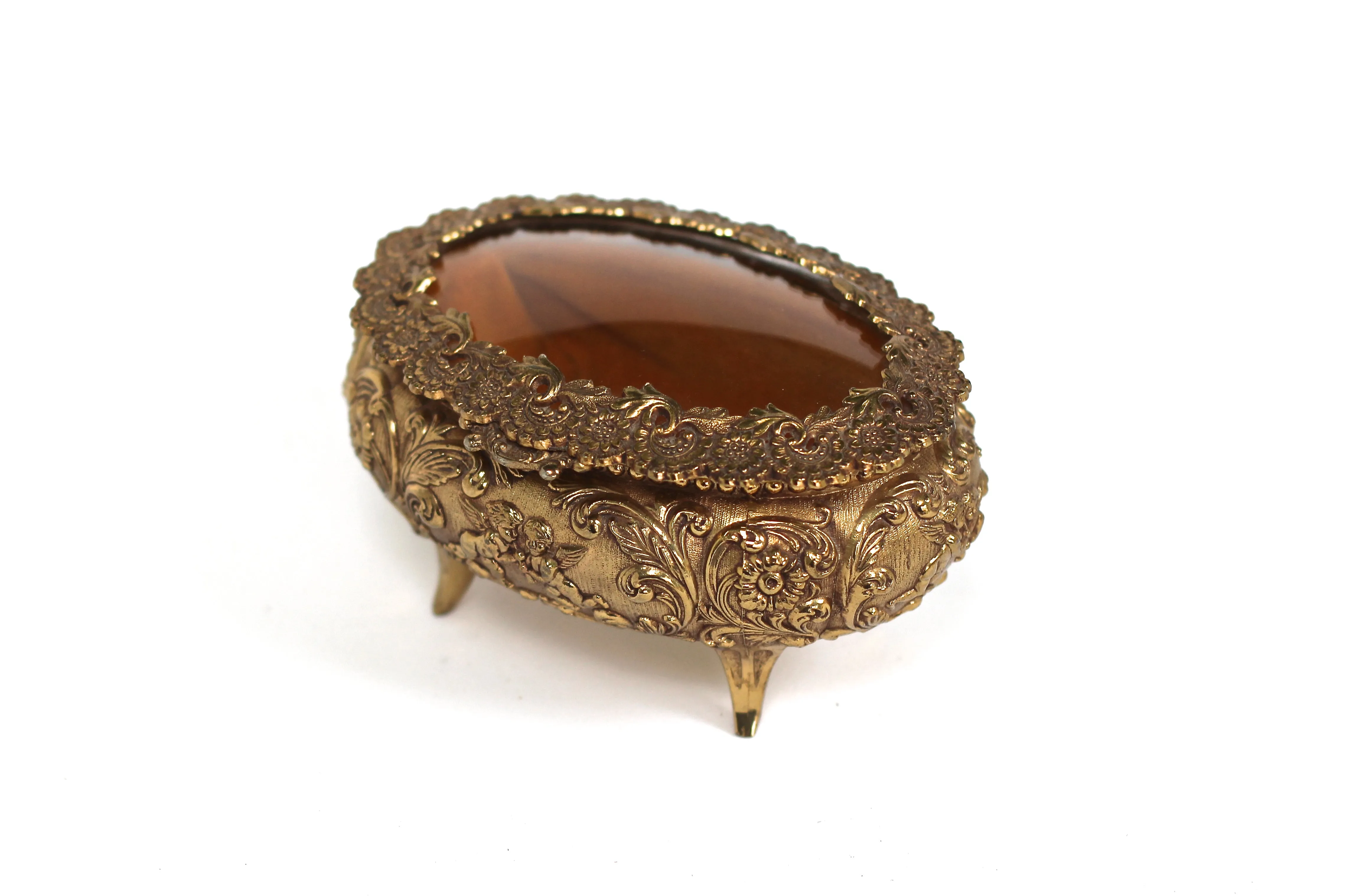 Antique Amber Jewelry Box