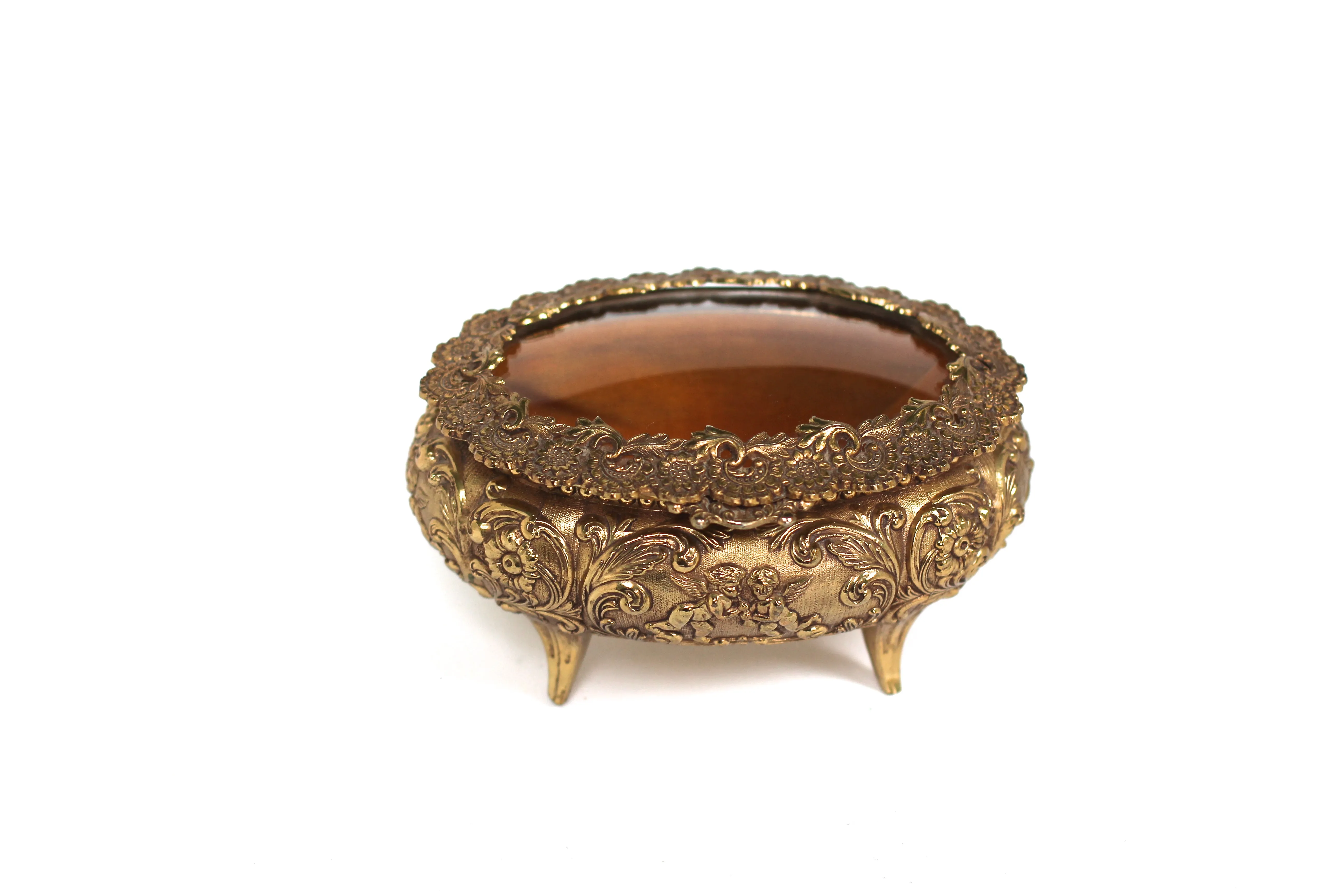 Antique Amber Jewelry Box