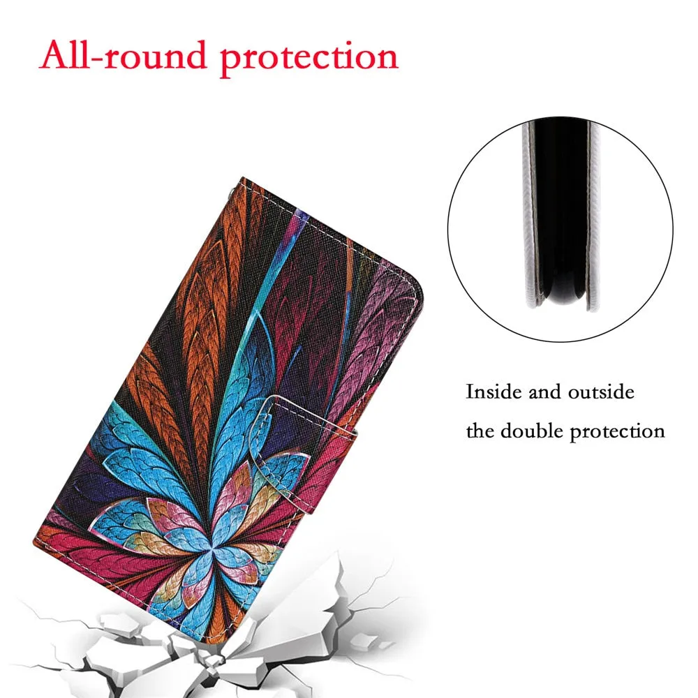 Anymob Samsung Graffiti Butterfly Flip Wallet Phone Case Leather Stand Function Cover