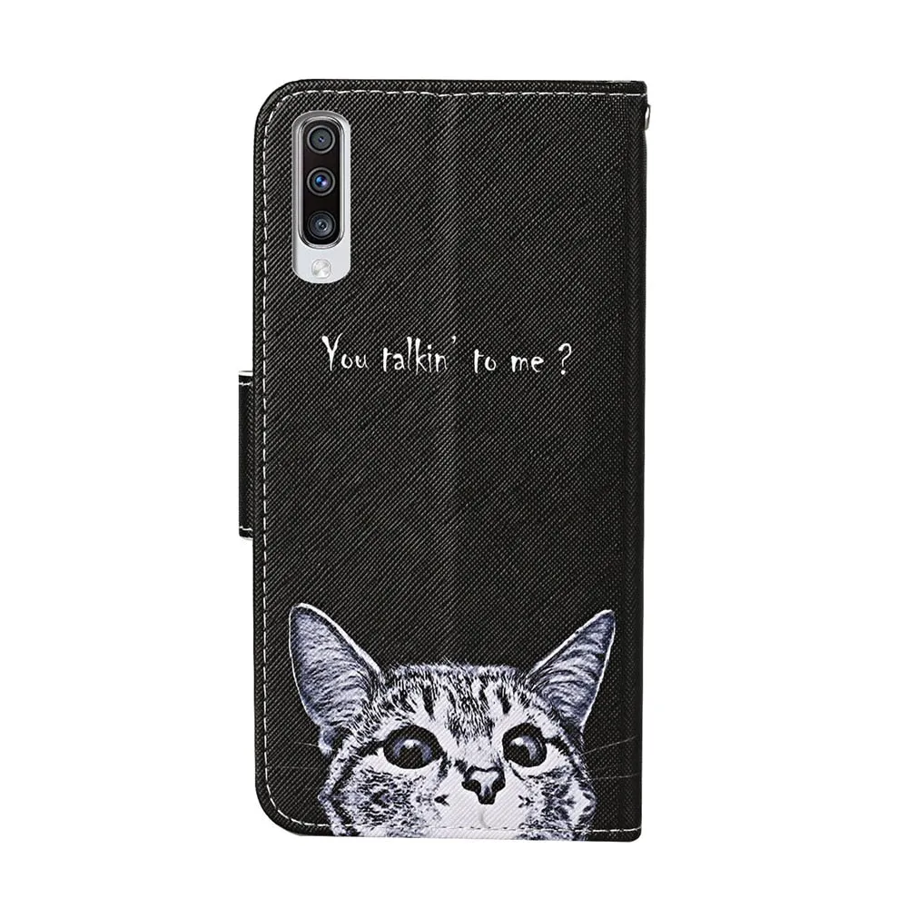 Anymob Samsung Peeking Kitty Phone Cases Leather Flip Stand Cover