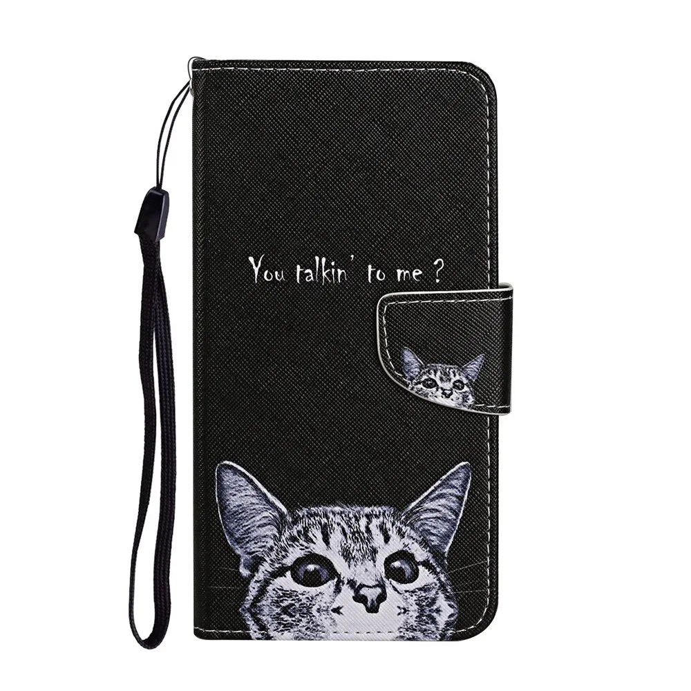 Anymob Samsung Peeking Kitty Phone Cases Leather Flip Stand Cover