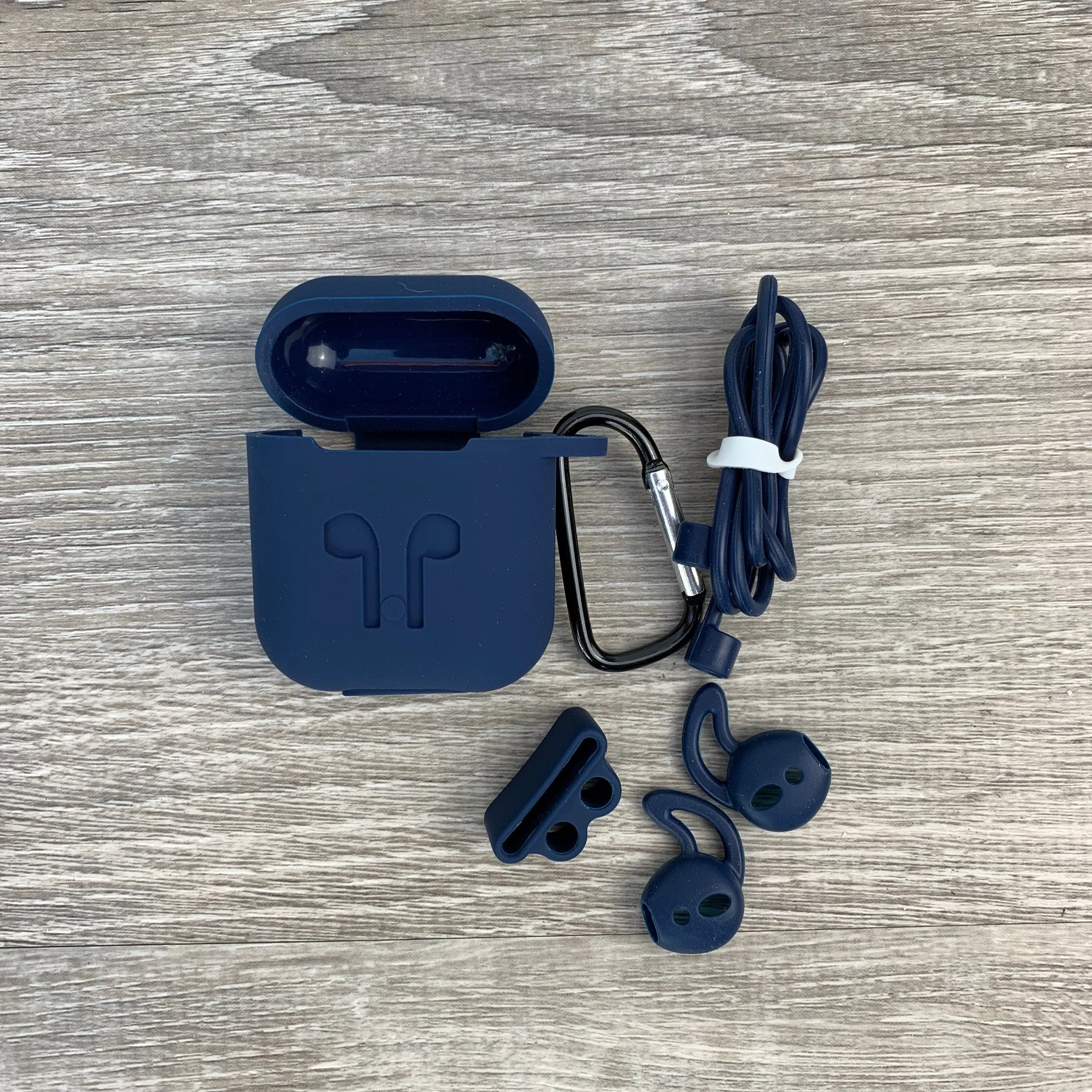 Apple AirPods 1 & 2 Strong Case Gear Bundle 5 in 1 Combo Accessories