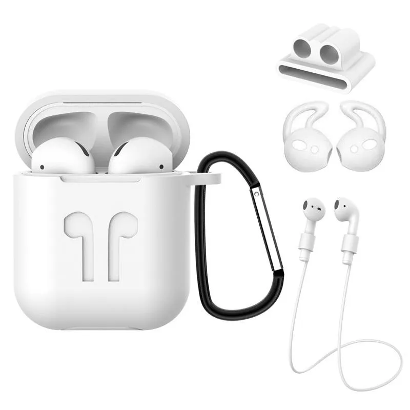 Apple AirPods 1 & 2 Strong Case Gear Bundle 5 in 1 Combo Accessories