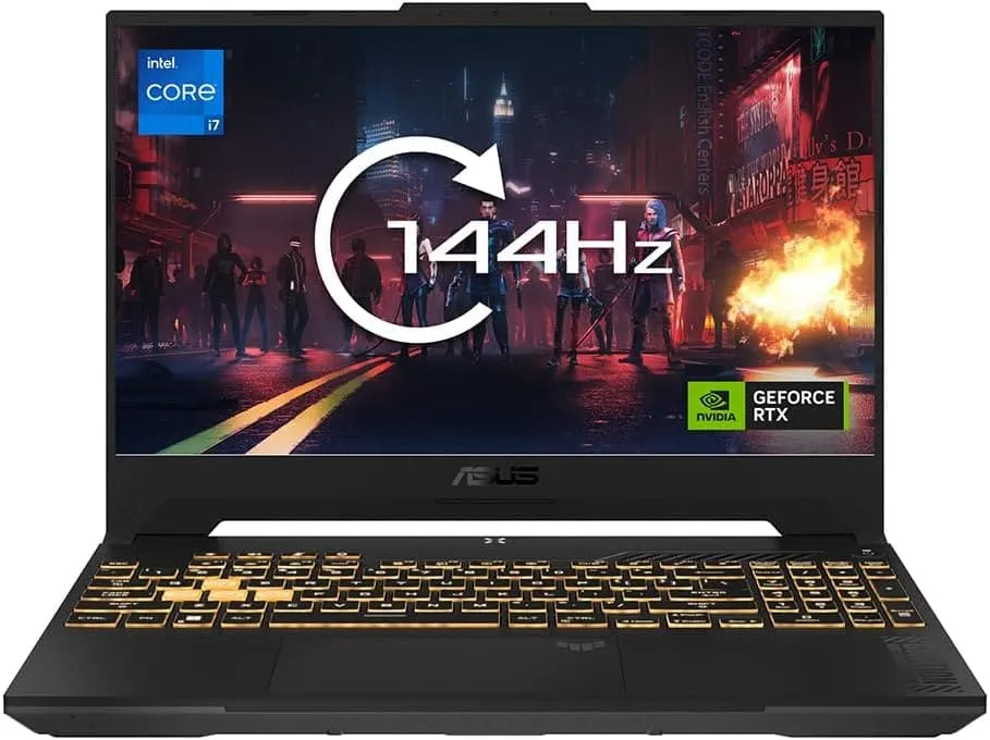 ASUS Laptop TUF Gaming F15 FX507ZU4 15.6" Full HD 144Hz Gaming Laptop Intel i7-12700H 14-Cores, NVIDIA GeForce RTX 4050 6GB Graphics (140W TGP), 8 x2 GB RAM, 512GB SSD, Windows 11