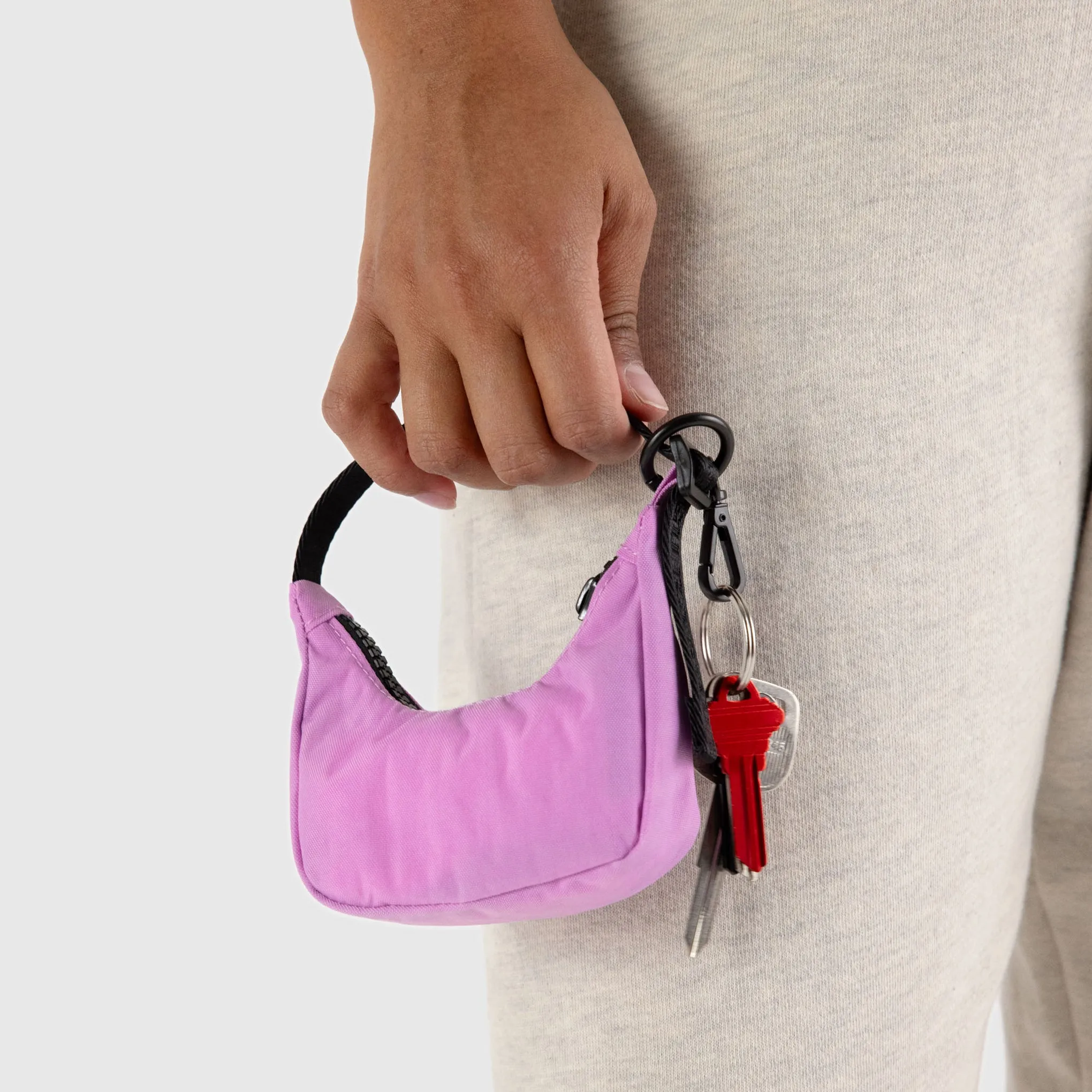 Baggu Mini Bag Charm Keyring - Peony