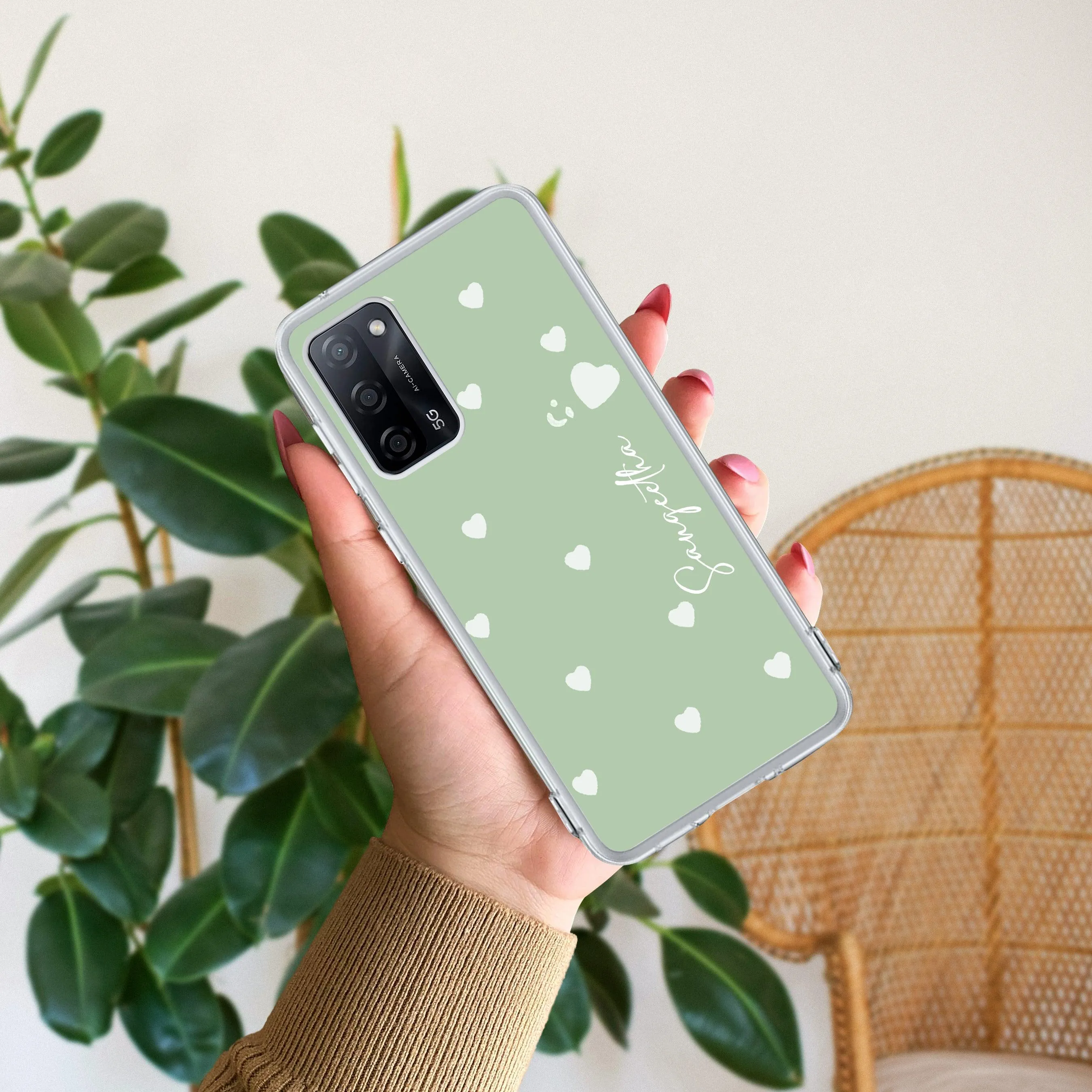 Be Loved Customize Transparent Silicon Case Mint Green For Oppo