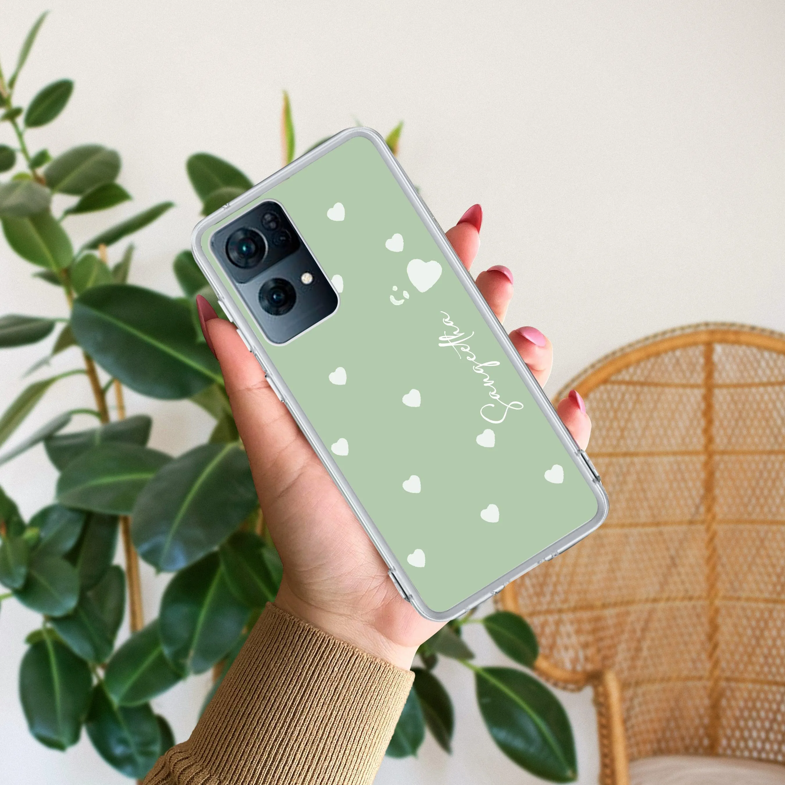 Be Loved Customize Transparent Silicon Case Mint Green For Oppo