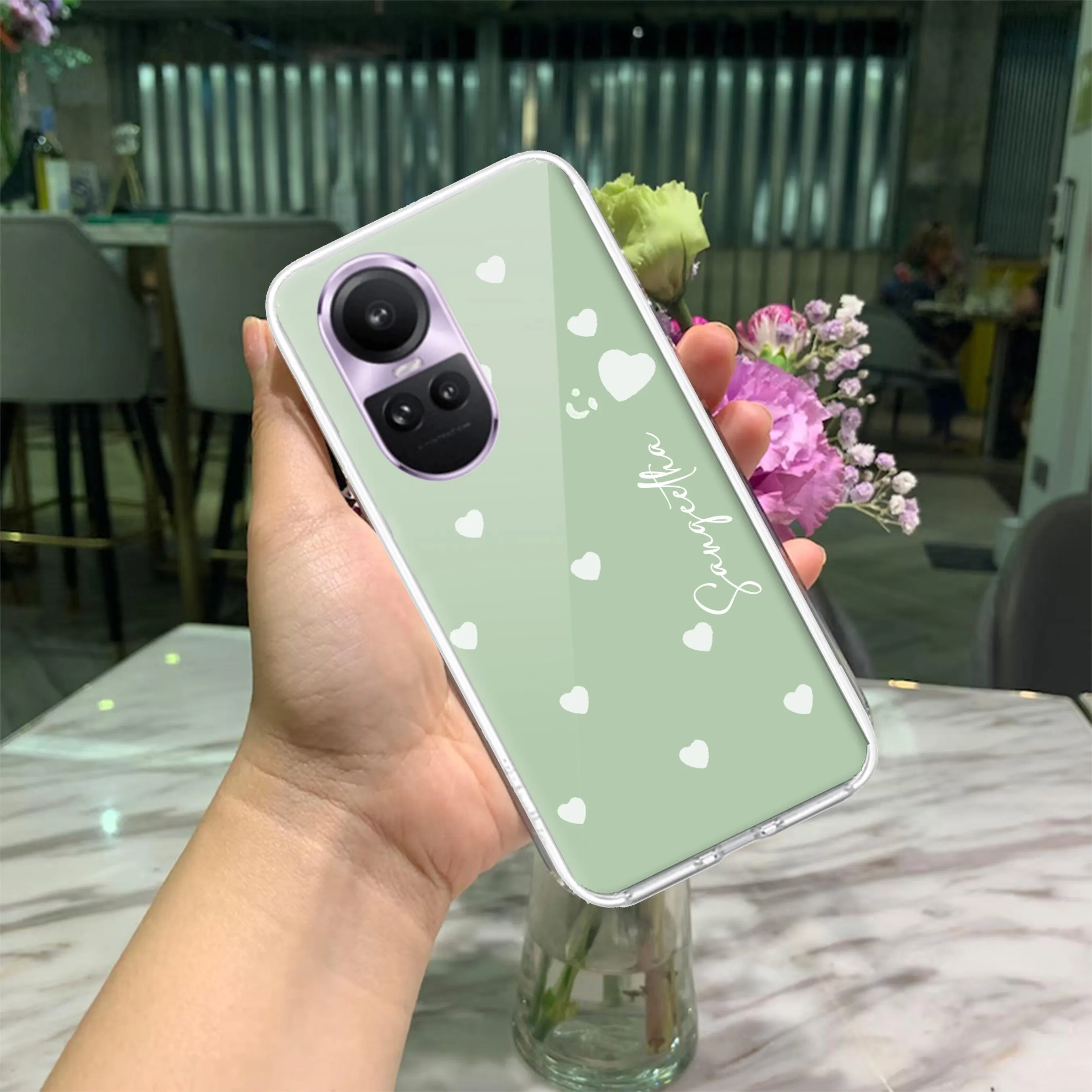 Be Loved Customize Transparent Silicon Case Mint Green For Oppo