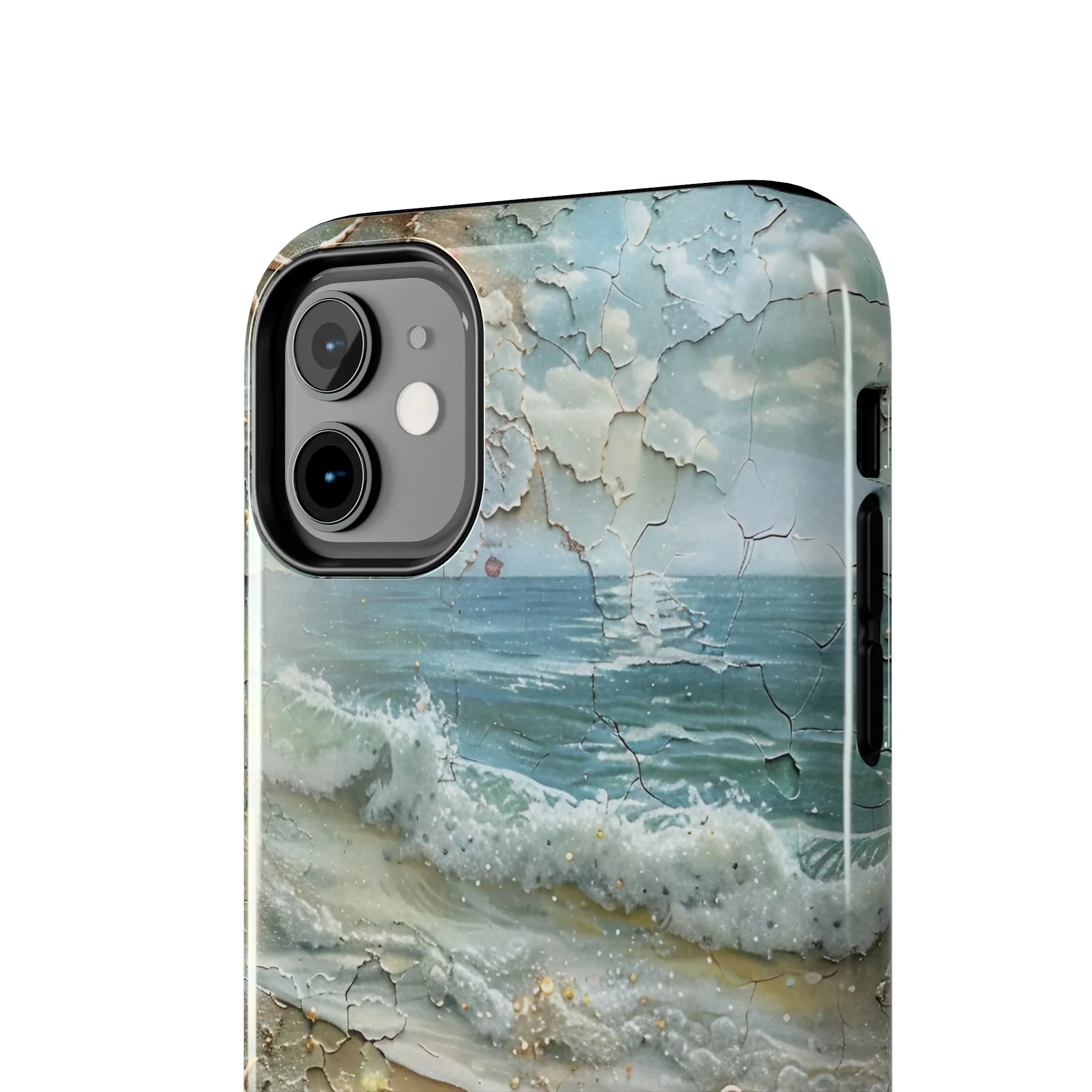 Beach Inspired iPhone Case, Ocean Waves Starfish Shell Art, Protective Phone Cover, Unique Coastal Design, Trendy Sea Life Accessory, Tough iPhone Case