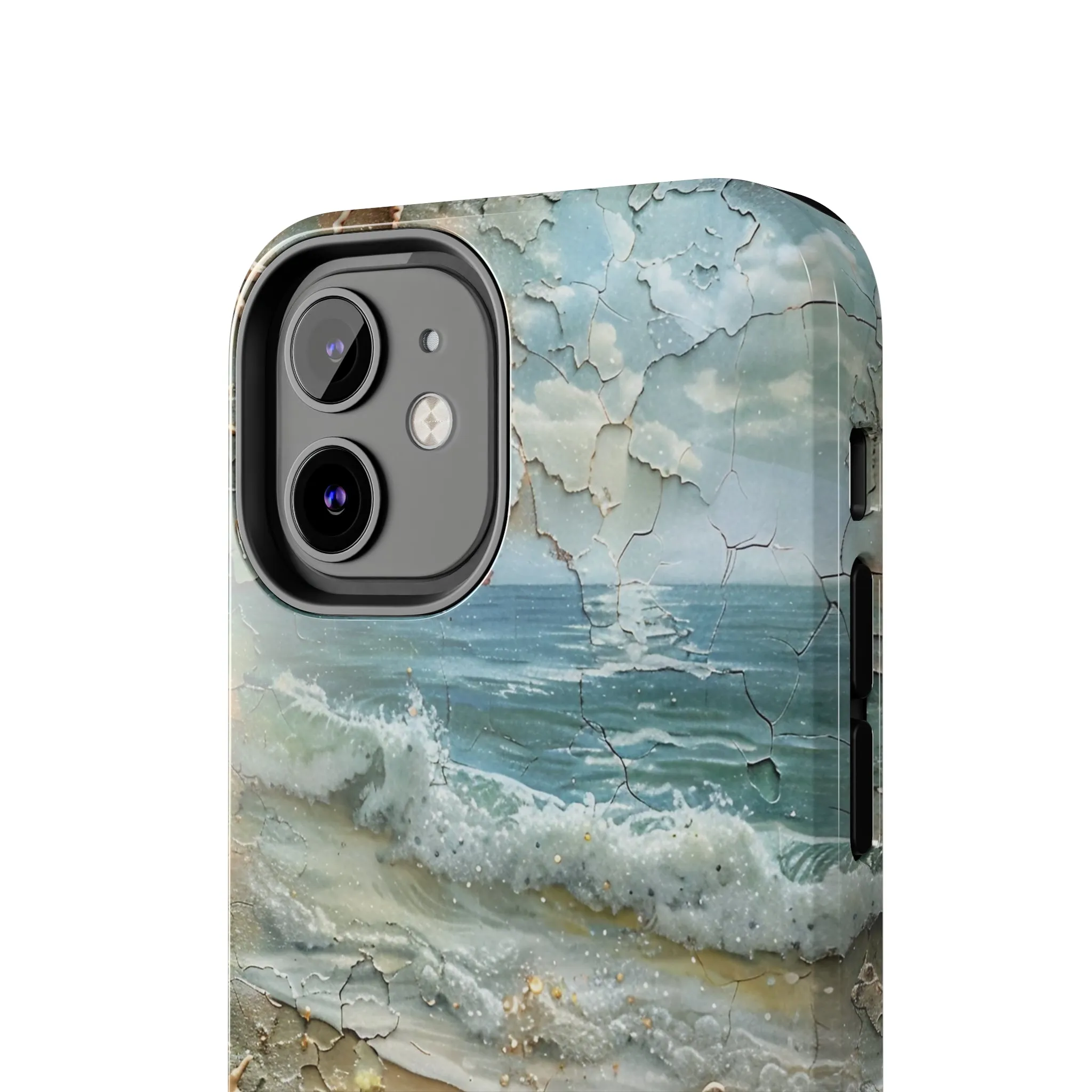 Beach Inspired iPhone Case, Ocean Waves Starfish Shell Art, Protective Phone Cover, Unique Coastal Design, Trendy Sea Life Accessory, Tough iPhone Case