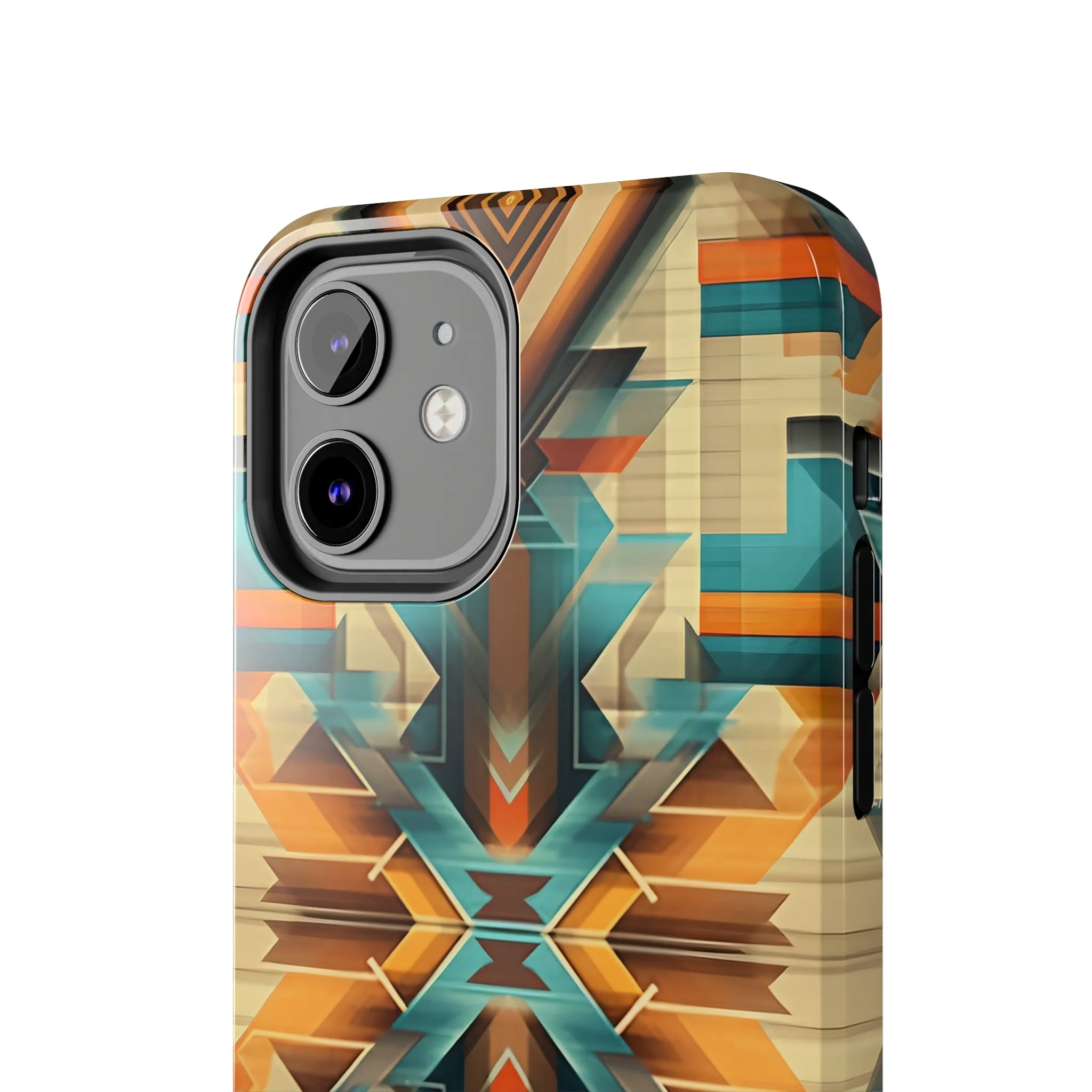 Beautiful Blue and Cream Native American Pattern Design Tough Phone Case compatible with a large variety of iPhone models, Gift, Phone Case