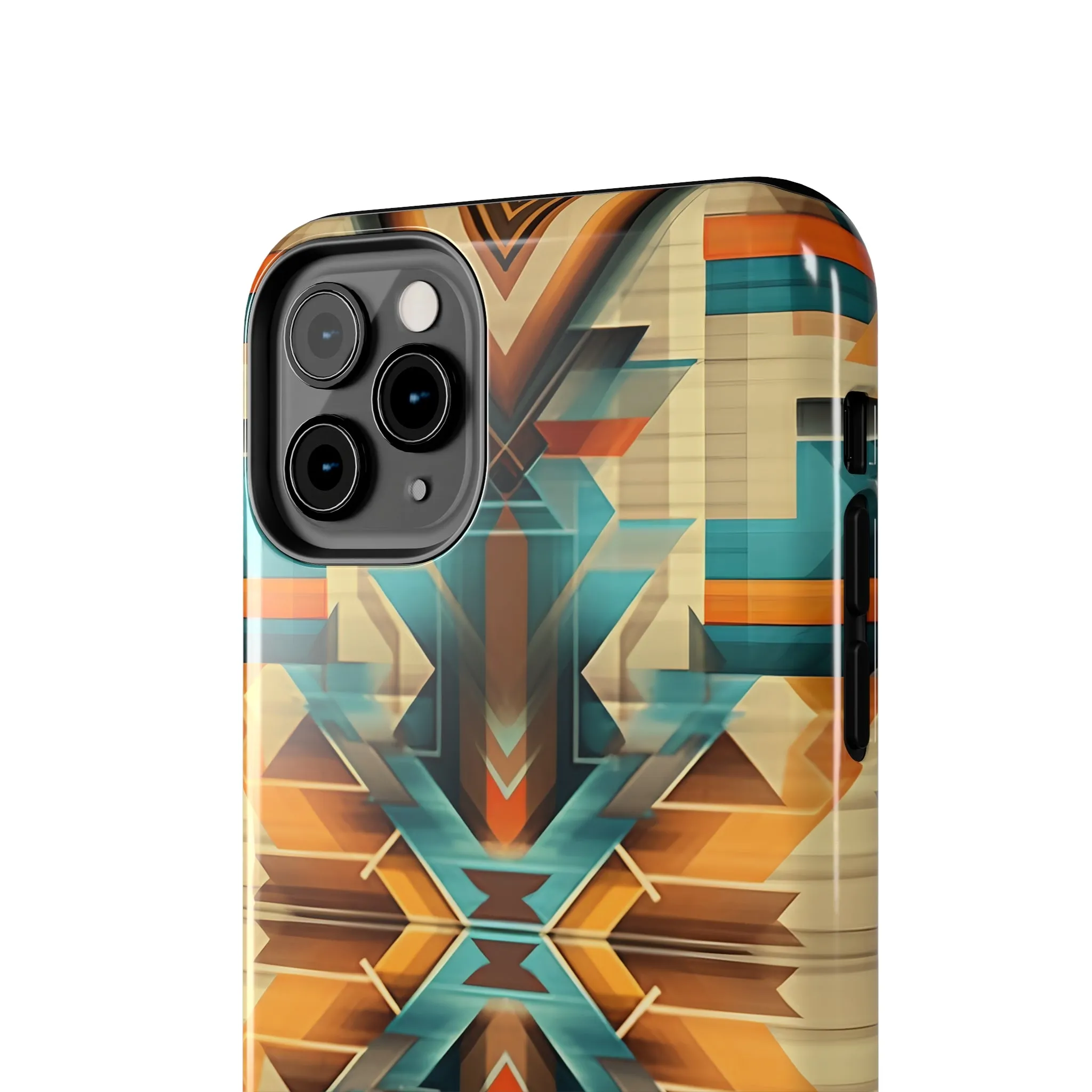 Beautiful Blue and Cream Native American Pattern Design Tough Phone Case compatible with a large variety of iPhone models, Gift, Phone Case