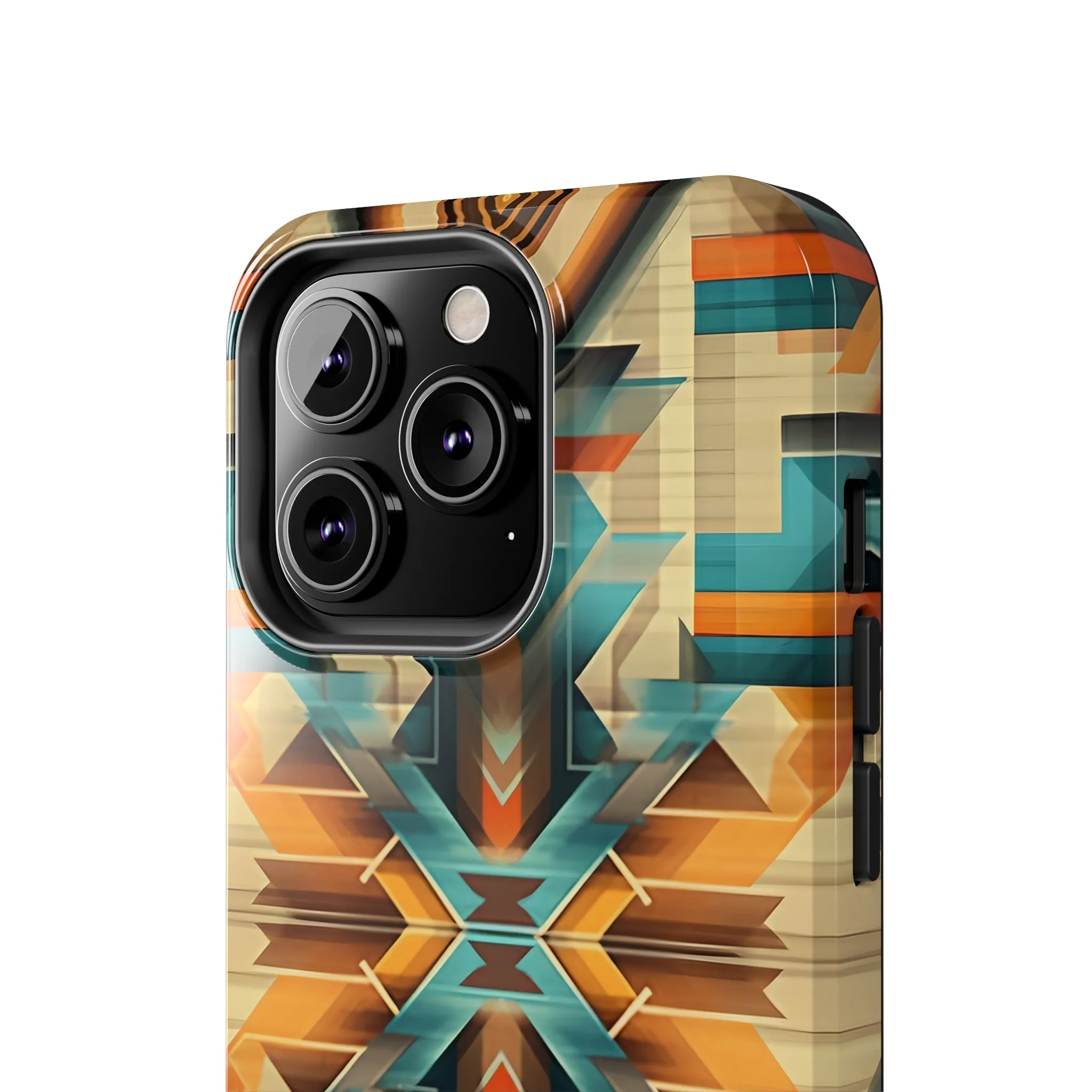 Beautiful Blue and Cream Native American Pattern Design Tough Phone Case compatible with a large variety of iPhone models, Gift, Phone Case