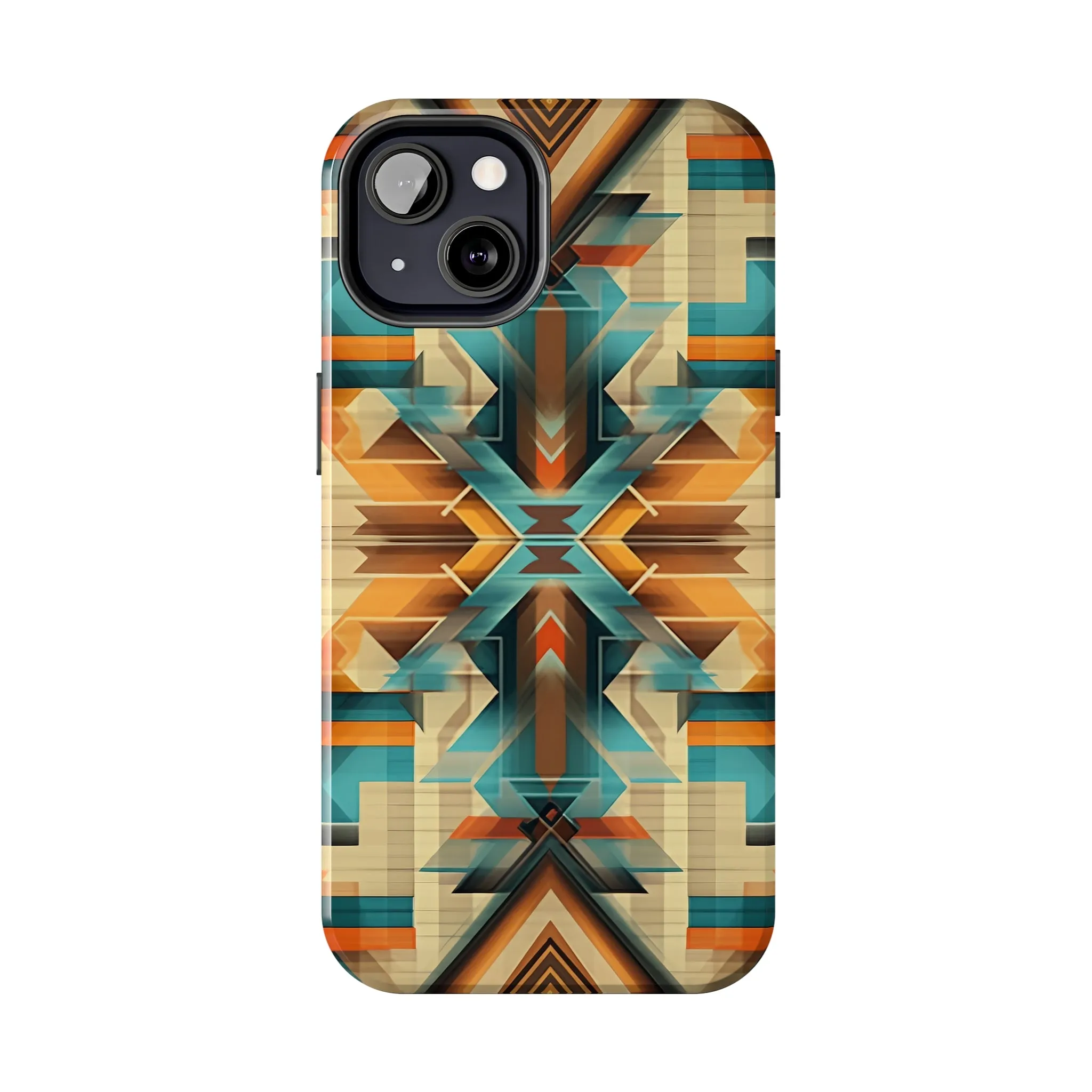 Beautiful Blue and Cream Native American Pattern Design Tough Phone Case compatible with a large variety of iPhone models, Gift, Phone Case