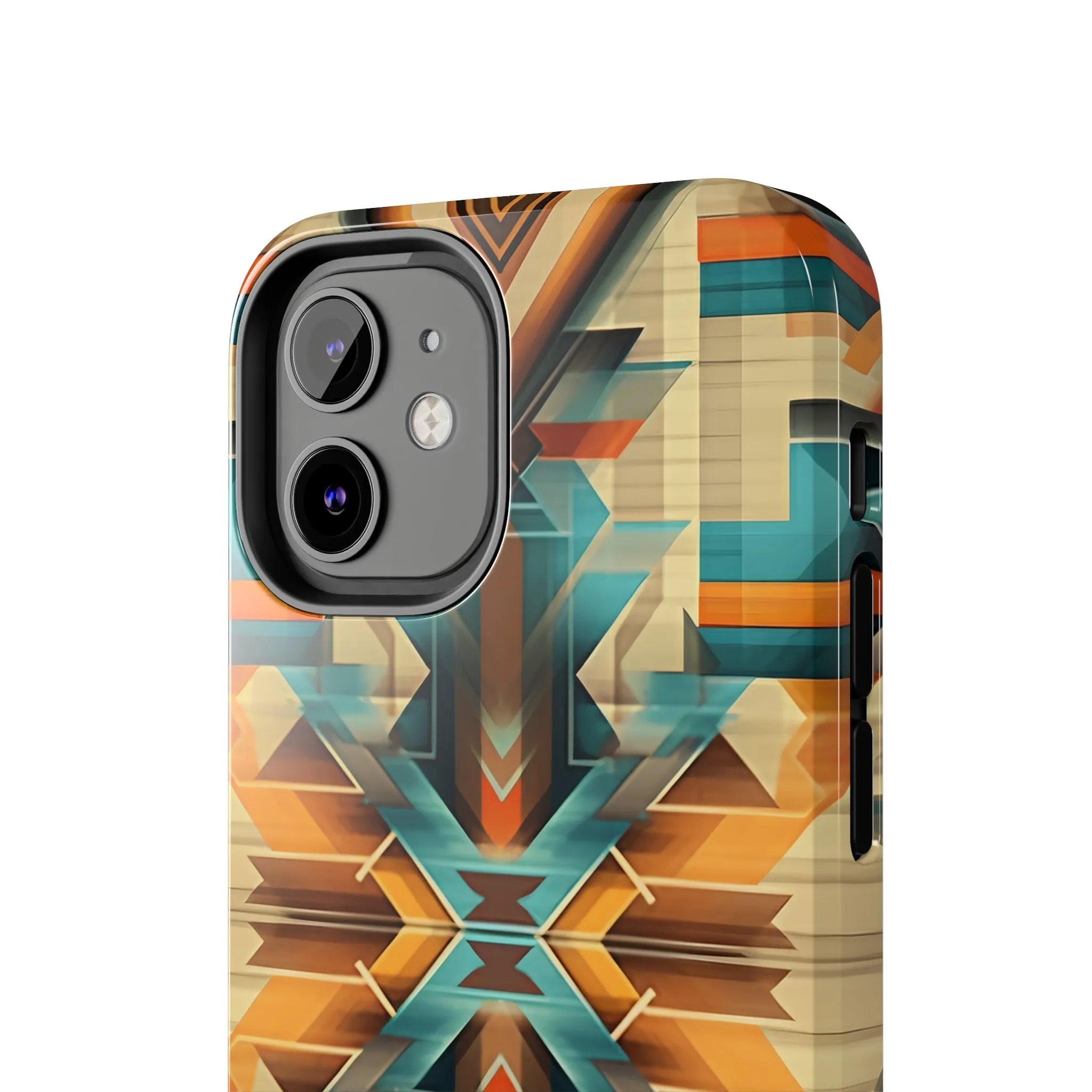 Beautiful Blue and Cream Native American Pattern Design Tough Phone Case compatible with a large variety of iPhone models, Gift, Phone Case