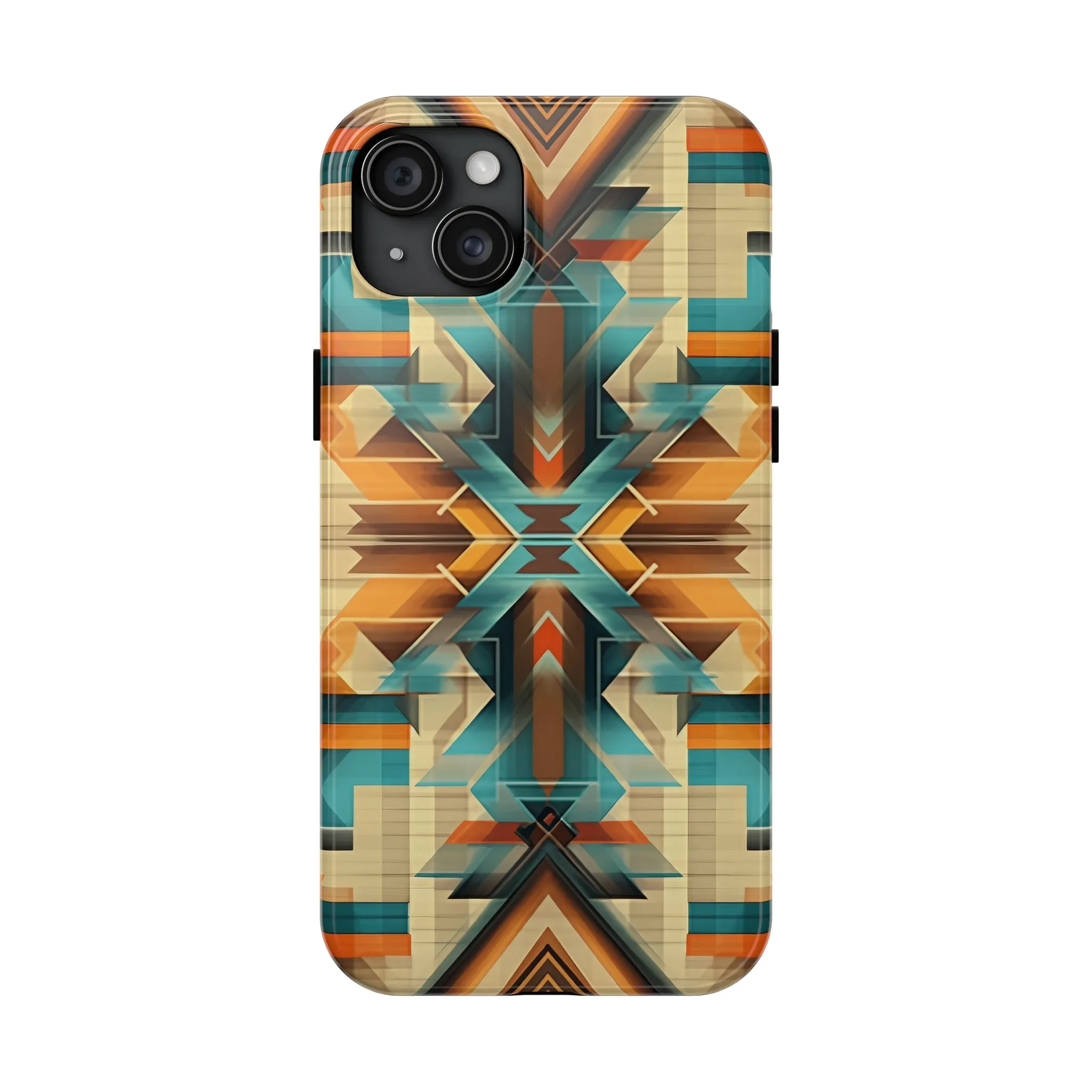 Beautiful Blue and Cream Native American Pattern Design Tough Phone Case compatible with a large variety of iPhone models, Gift, Phone Case