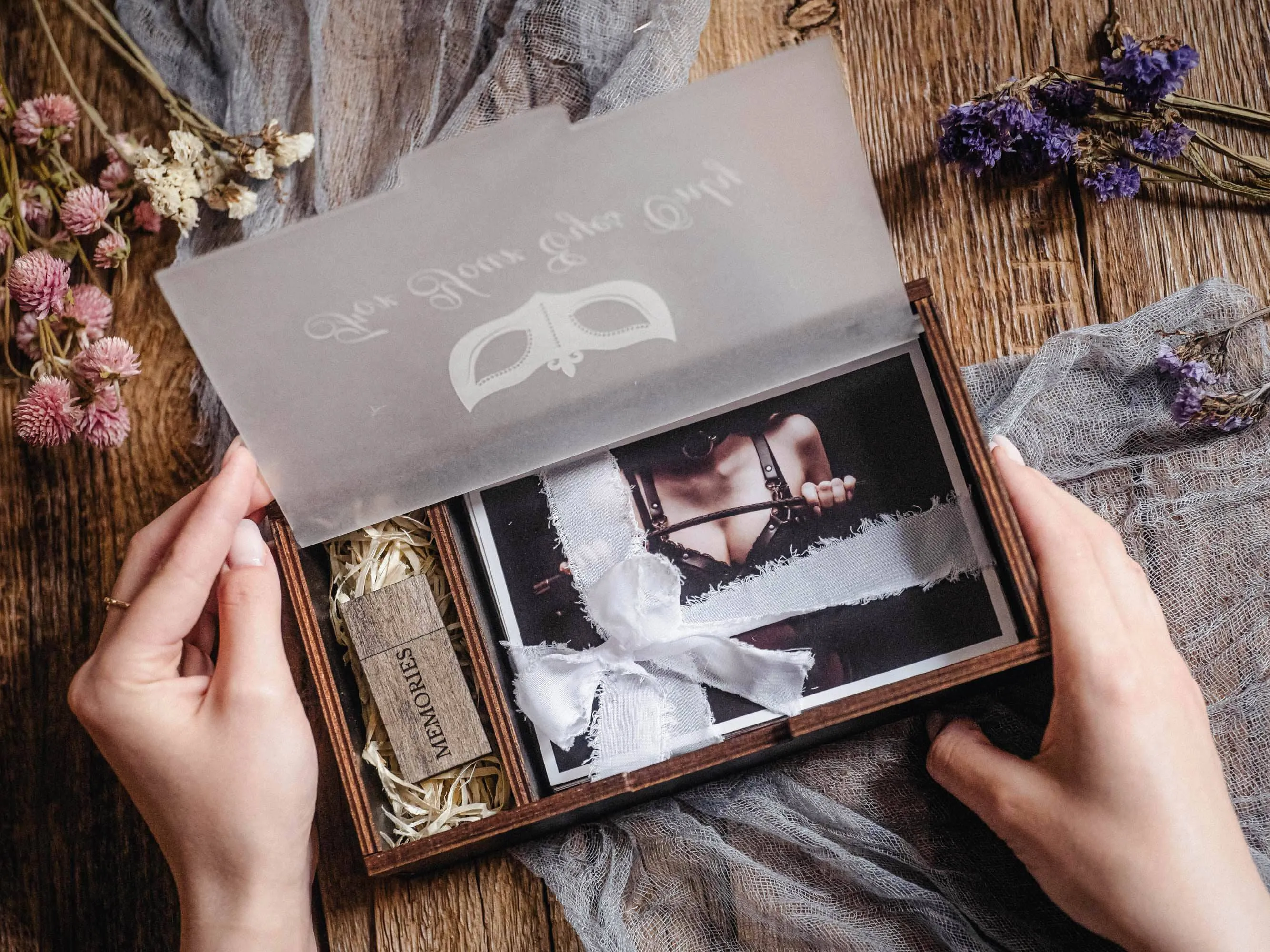 Boudoir Photo Box - "For Your Eyes Only" Engraved Keepsake