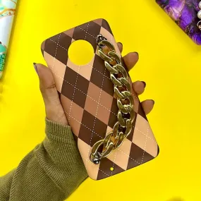 Brown Hex Golden Chain Phone Cover